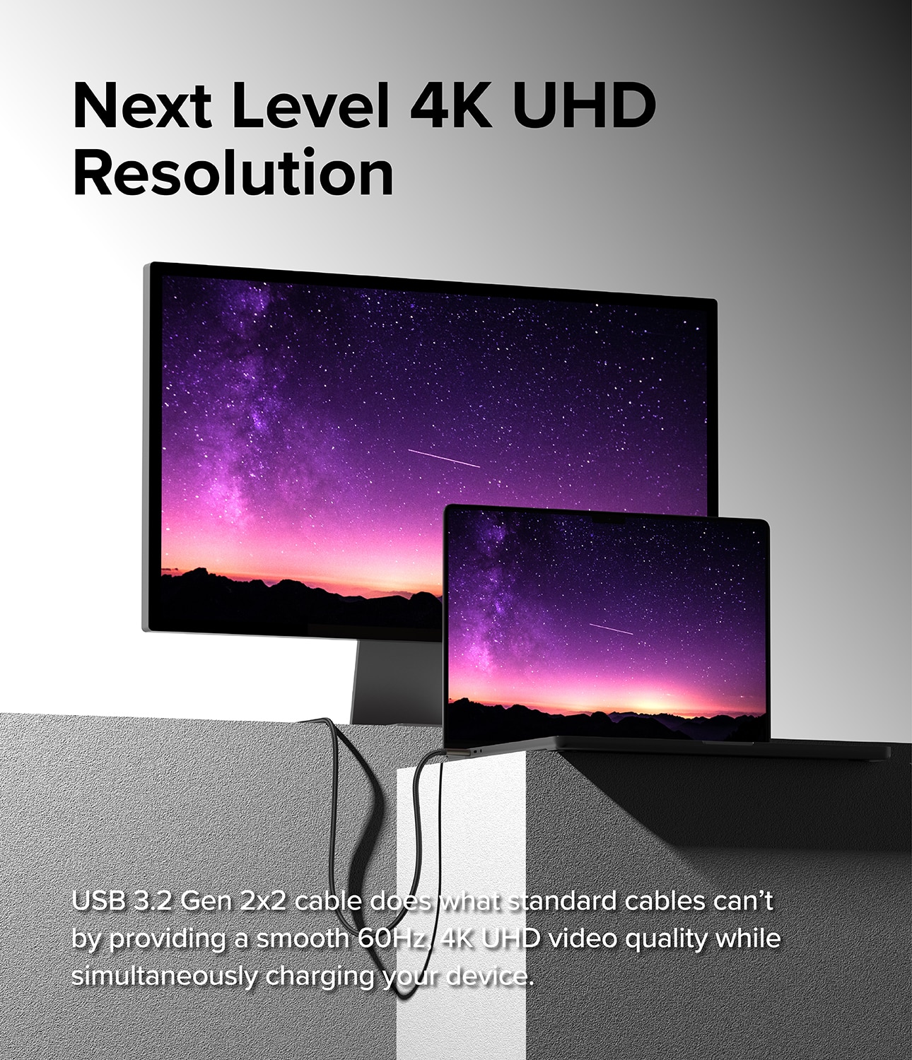 USB-C vers USB-C 3.2 Gen 2x2 Câble 1 mètres 240W, noir
