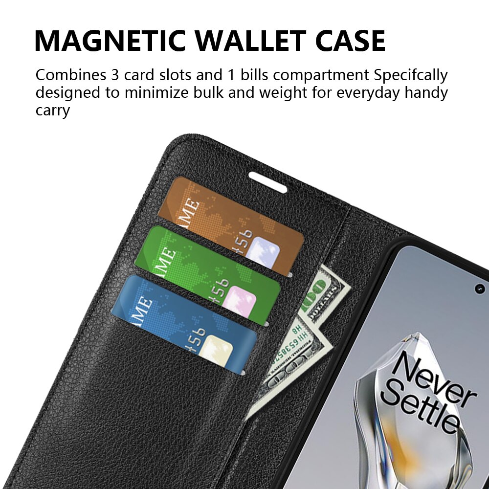 Coque portefeuille  OnePlus 12, Noir