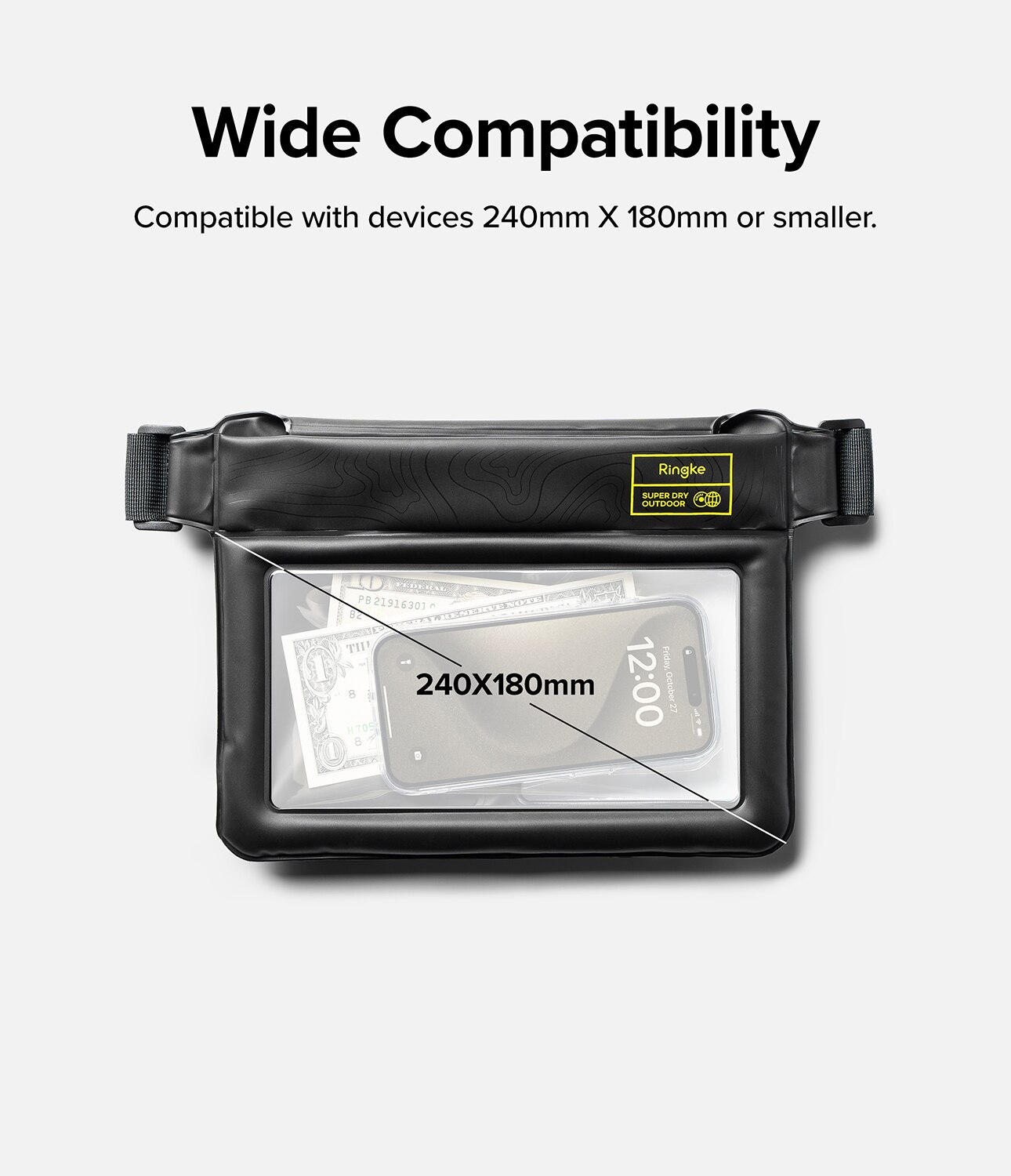Universal Waterproof Sling Bag, Black