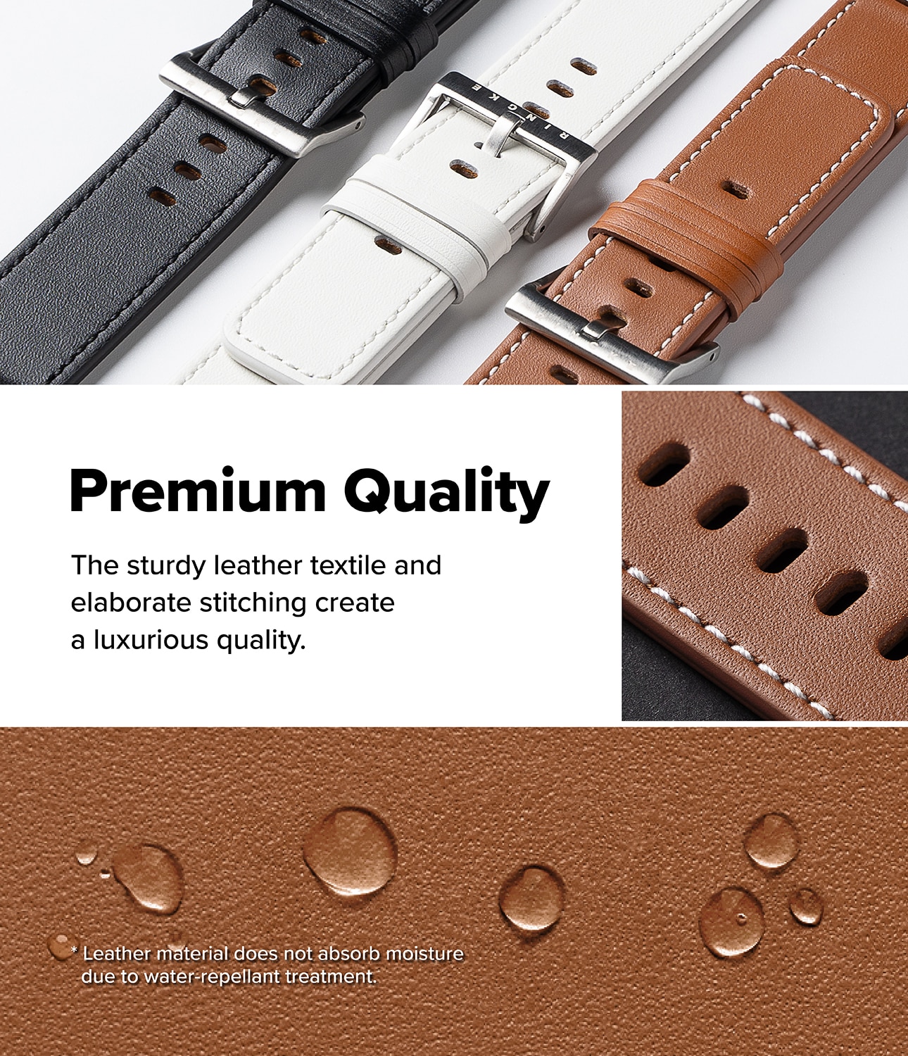 Leather One Basic Bold Band Mobvoi Ticwatch Pro 5, Brown