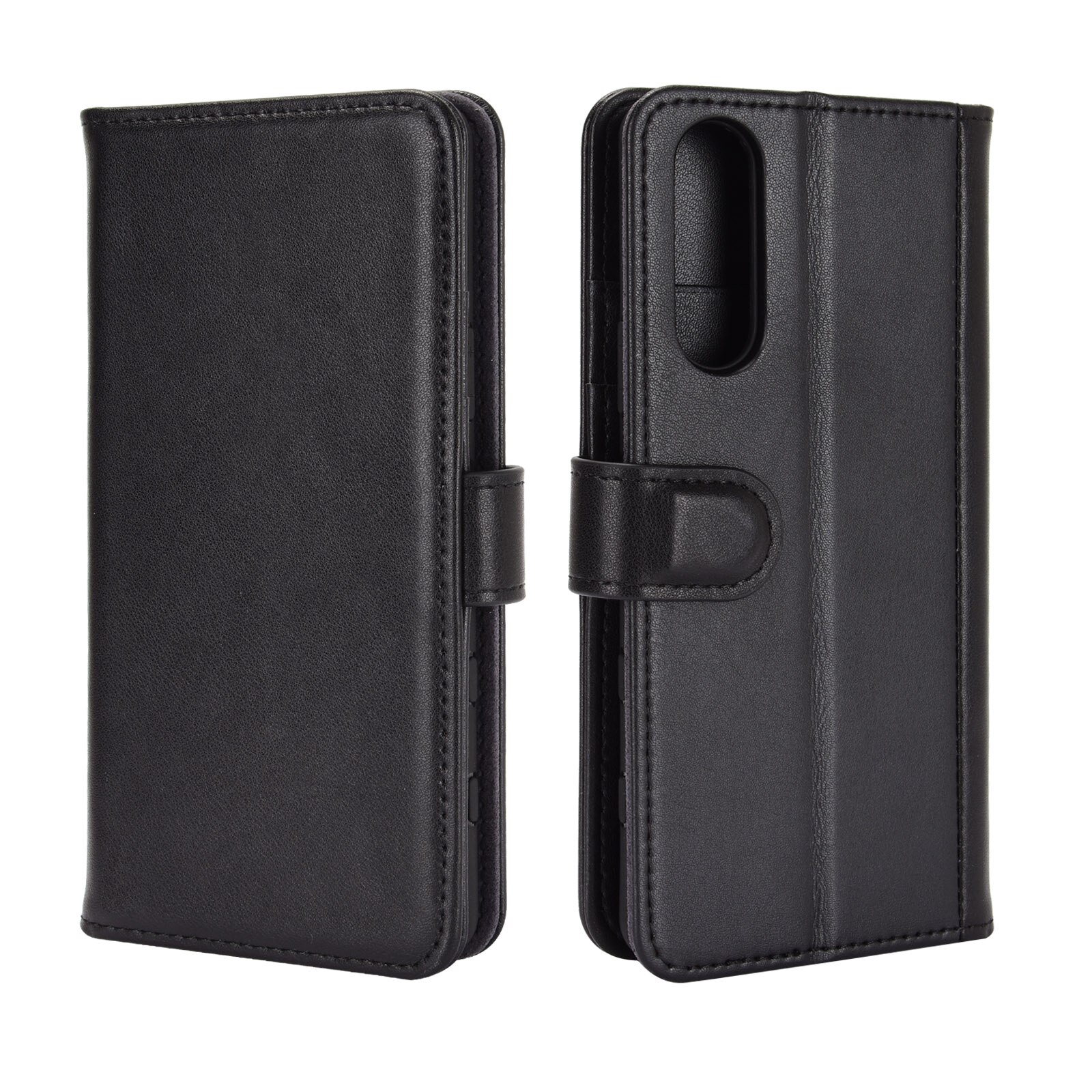 Étui en cuir veritable Sony Xperia 10 II, Noir