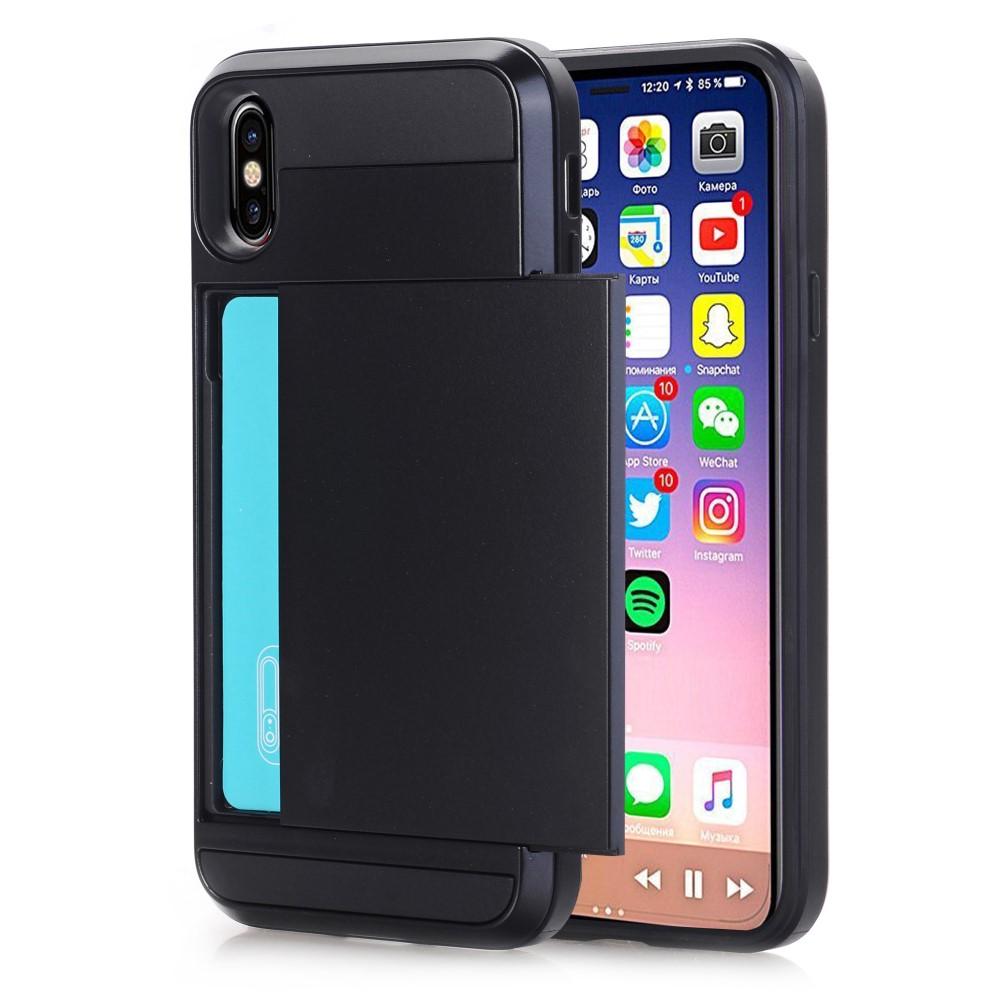 Coque à cartes iPhone X/XS, Noir