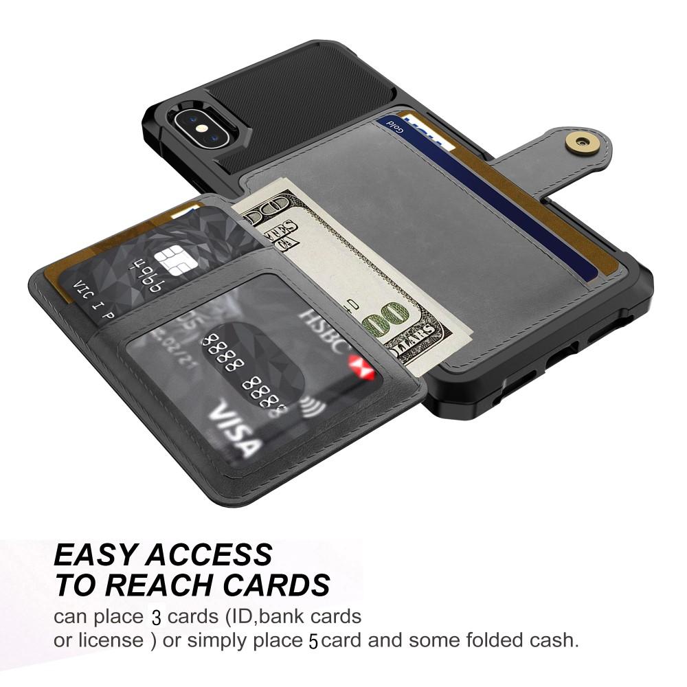 Coque porte-cartes Tough Multi-slot iPhone X/XS, Noir