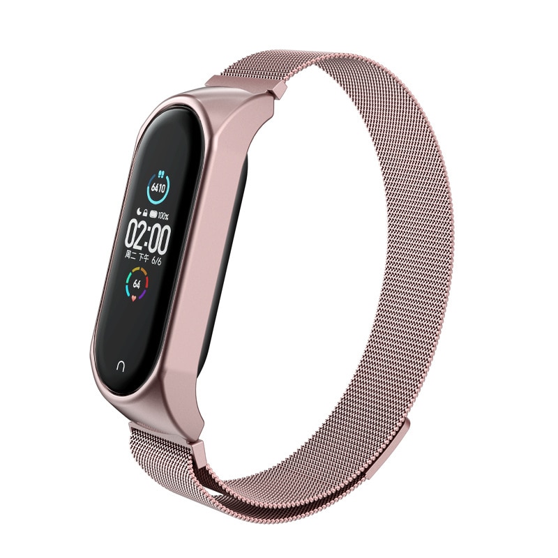 Bracelet milanais pour Xiaomi Mi Band 4/Mi Band 3, Rose