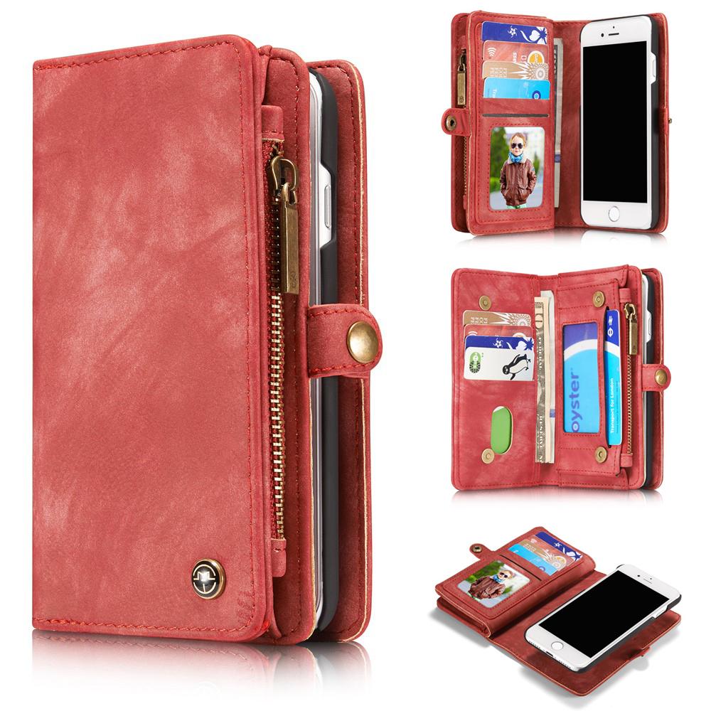 Étui portefeuille multi-cartes iPhone 8, Rouge
