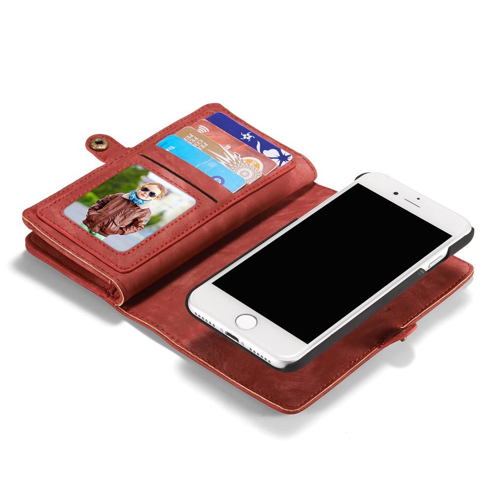 Étui portefeuille multi-cartes iPhone 7, rouge