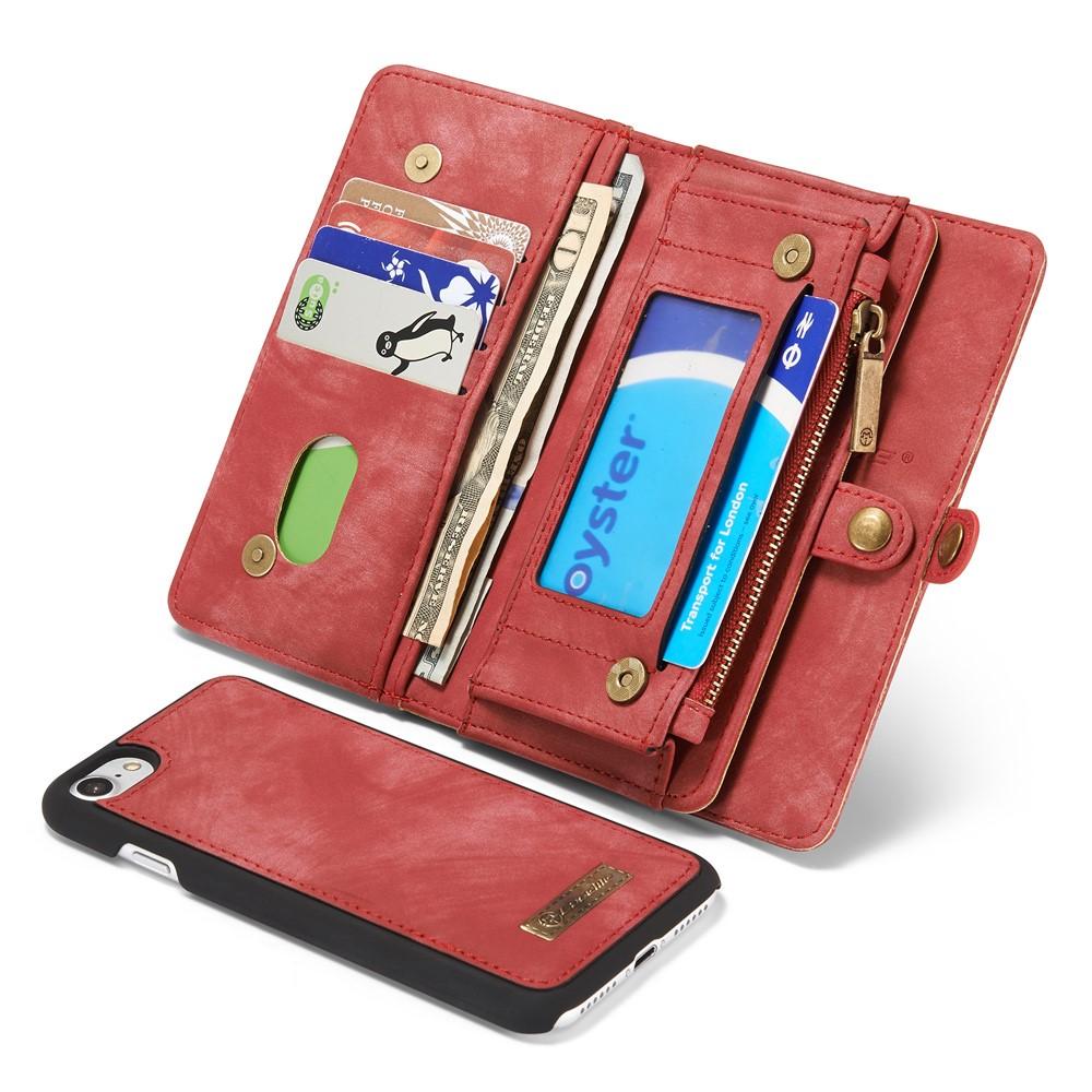 Étui portefeuille multi-cartes iPhone 7, rouge