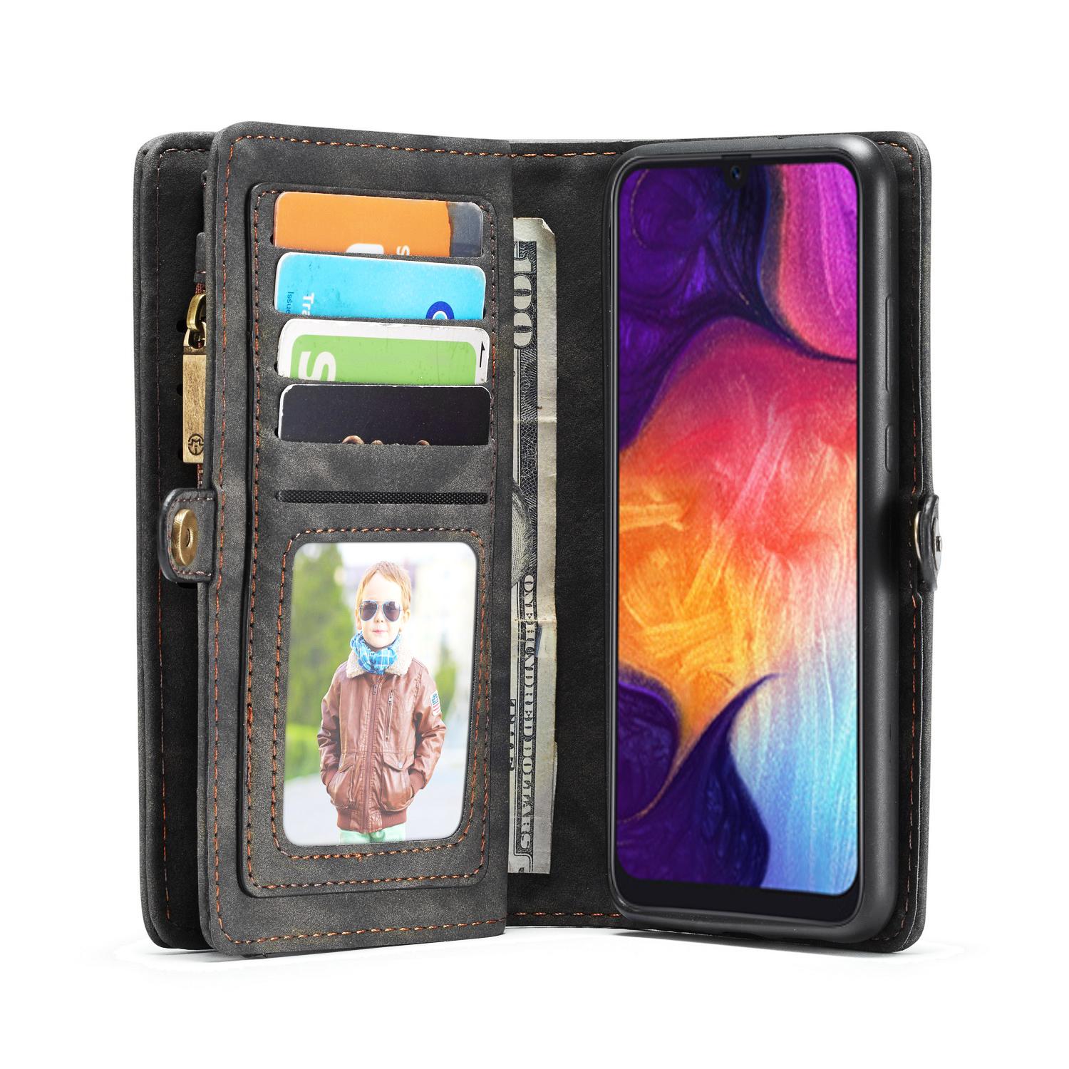 Étui portefeuille multi-cartes Samsung Galaxy A50 Gris