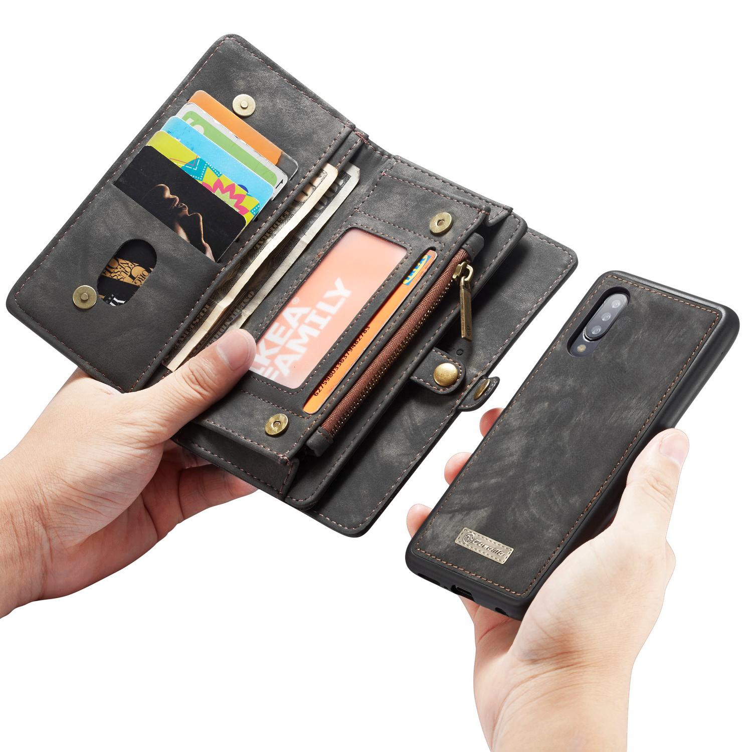 Étui portefeuille multi-cartes Samsung Galaxy A50, Gris