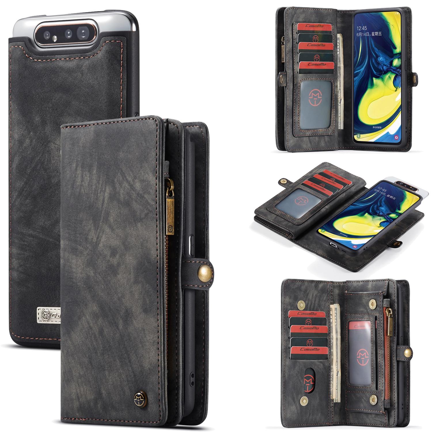 Étui portefeuille multi-cartes Samsung Galaxy A80, Gris