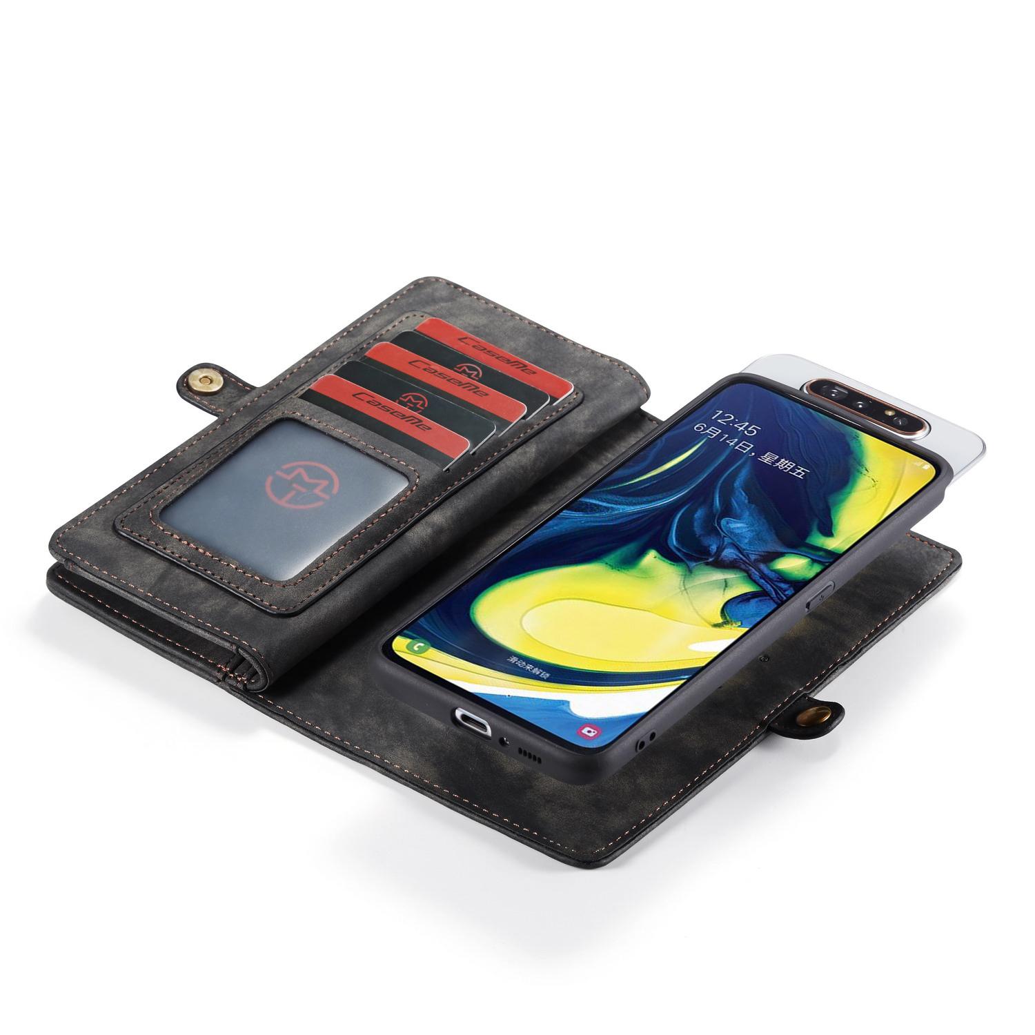 Étui portefeuille multi-cartes Samsung Galaxy A80, Gris