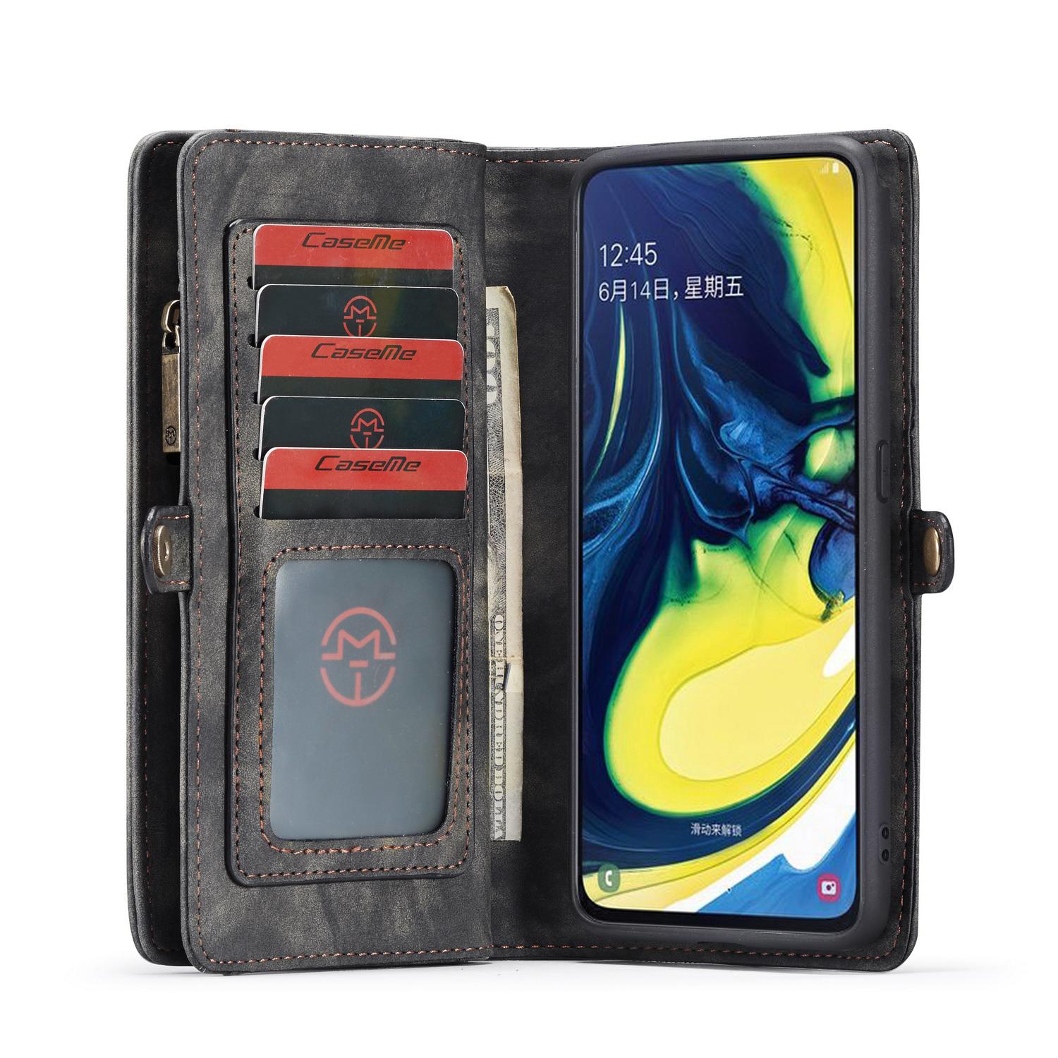 Étui portefeuille multi-cartes Samsung Galaxy A80, Gris