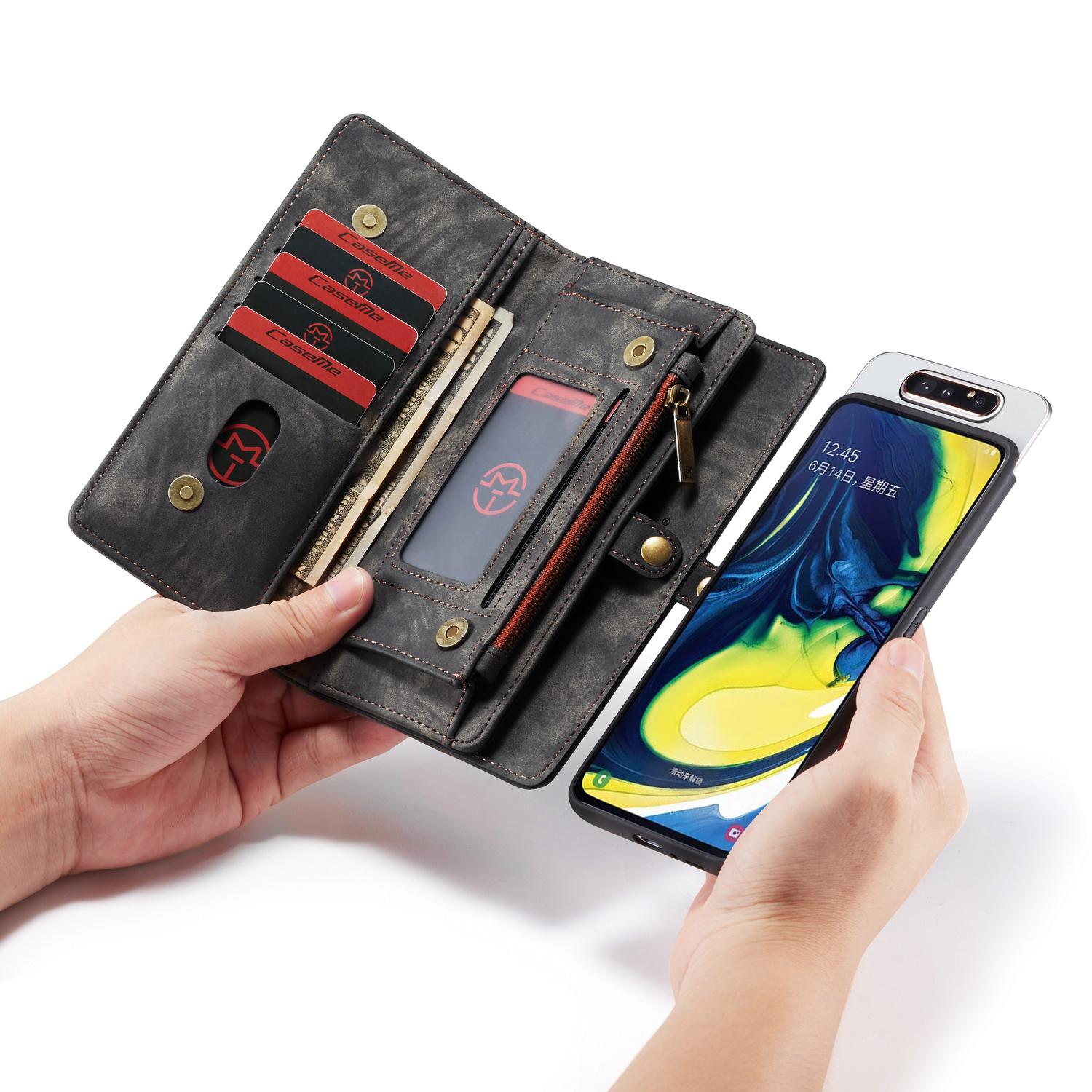 Étui portefeuille multi-cartes Samsung Galaxy A80, Gris