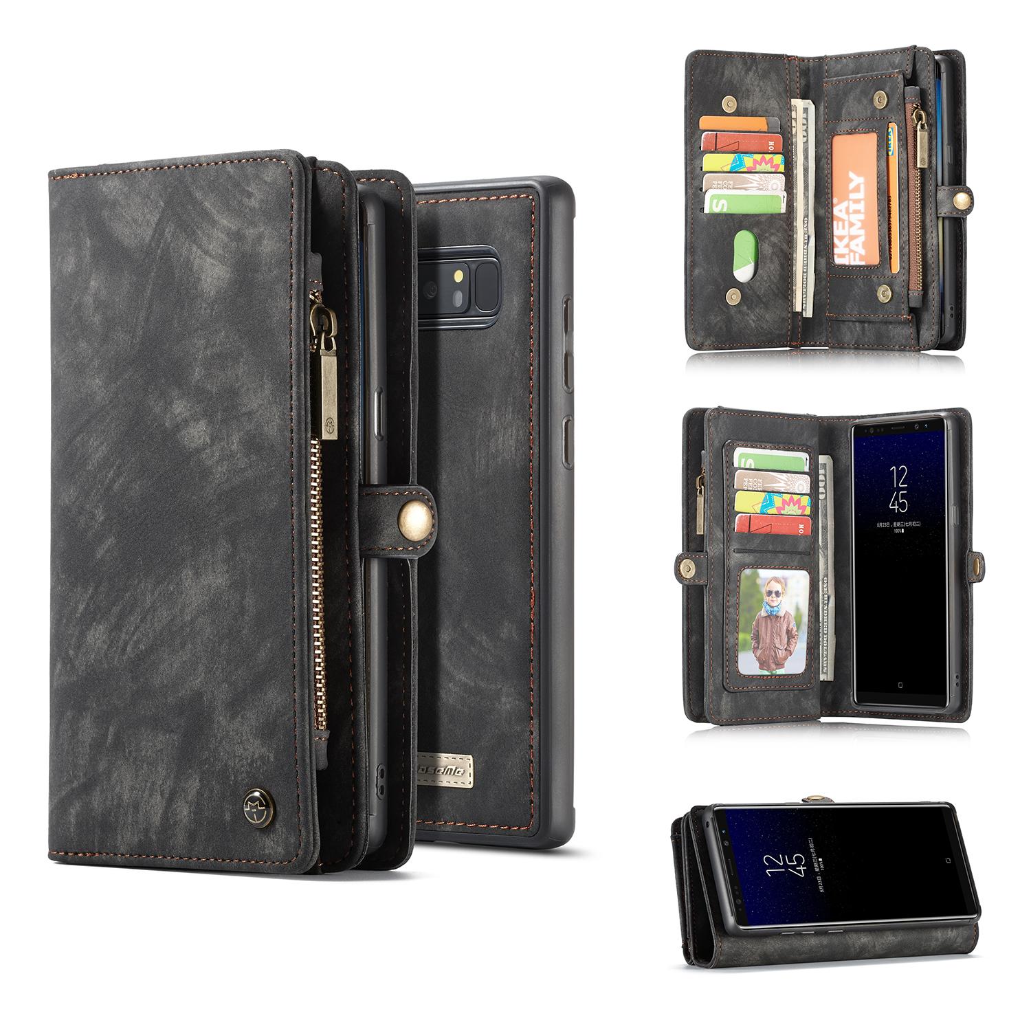 Étui portefeuille multi-cartes Samsung Galaxy Note 8, Gris