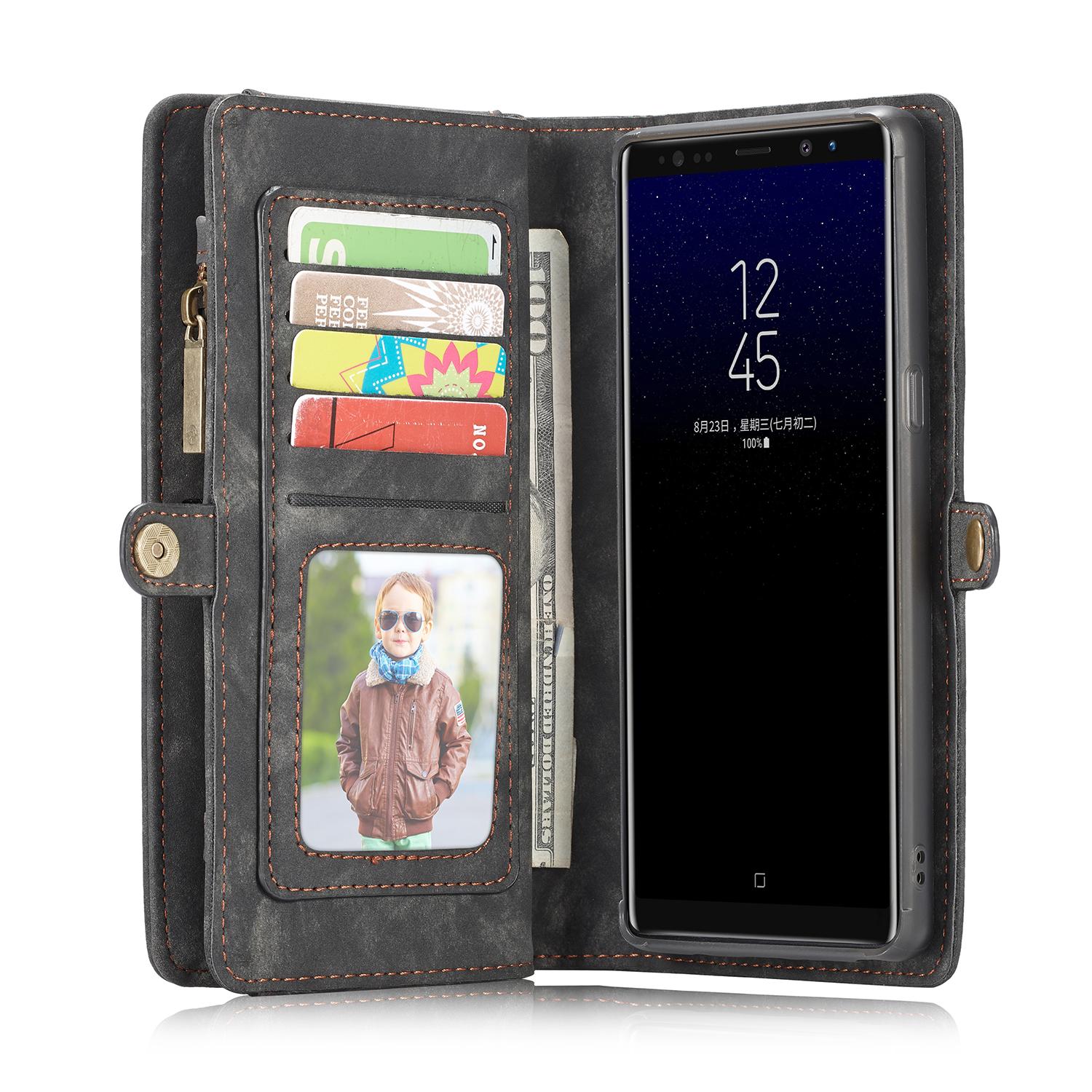 Étui portefeuille multi-cartes Samsung Galaxy Note 8 Gris