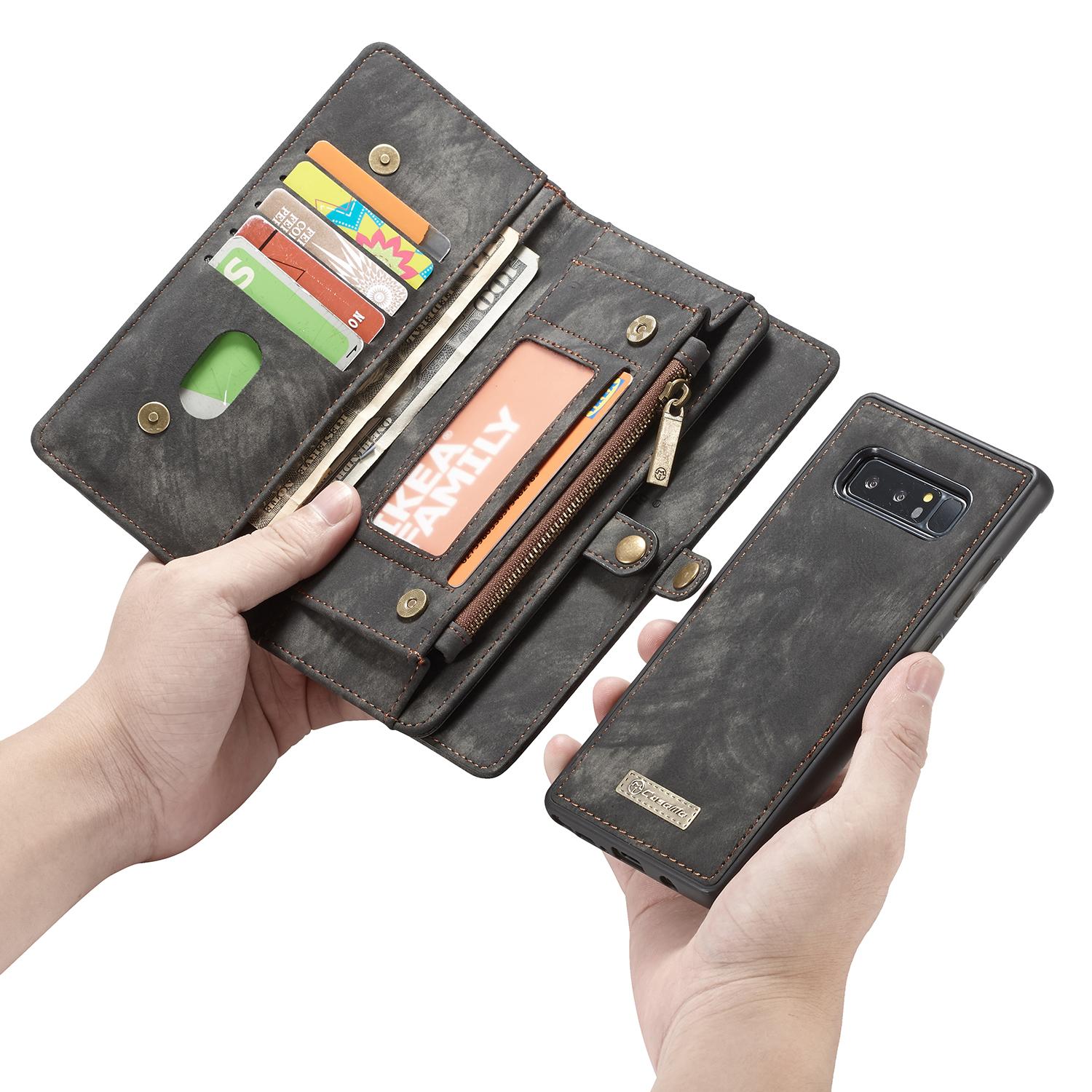 Étui portefeuille multi-cartes Samsung Galaxy Note 8 Gris