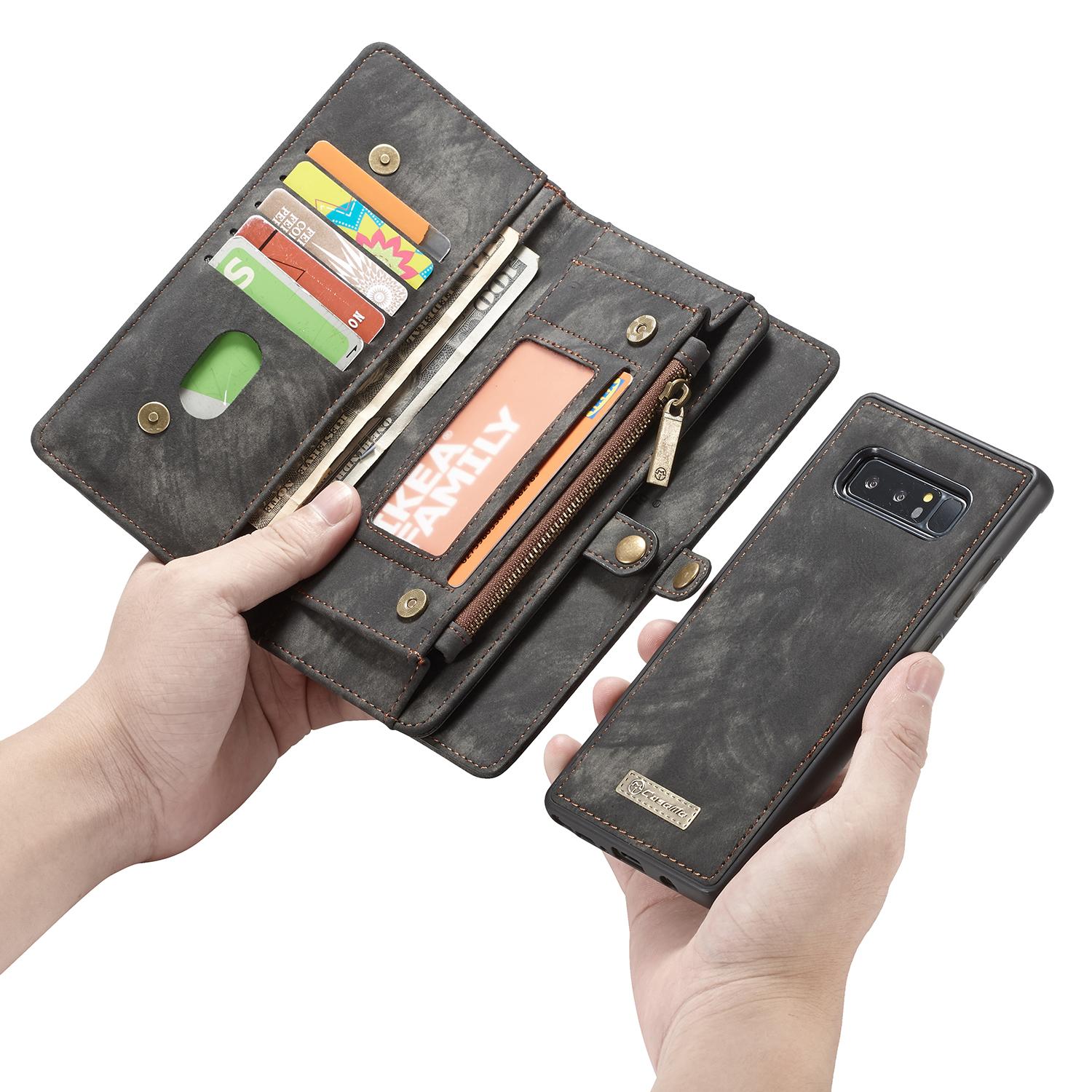 Étui portefeuille multi-cartes Samsung Galaxy Note 8, Gris