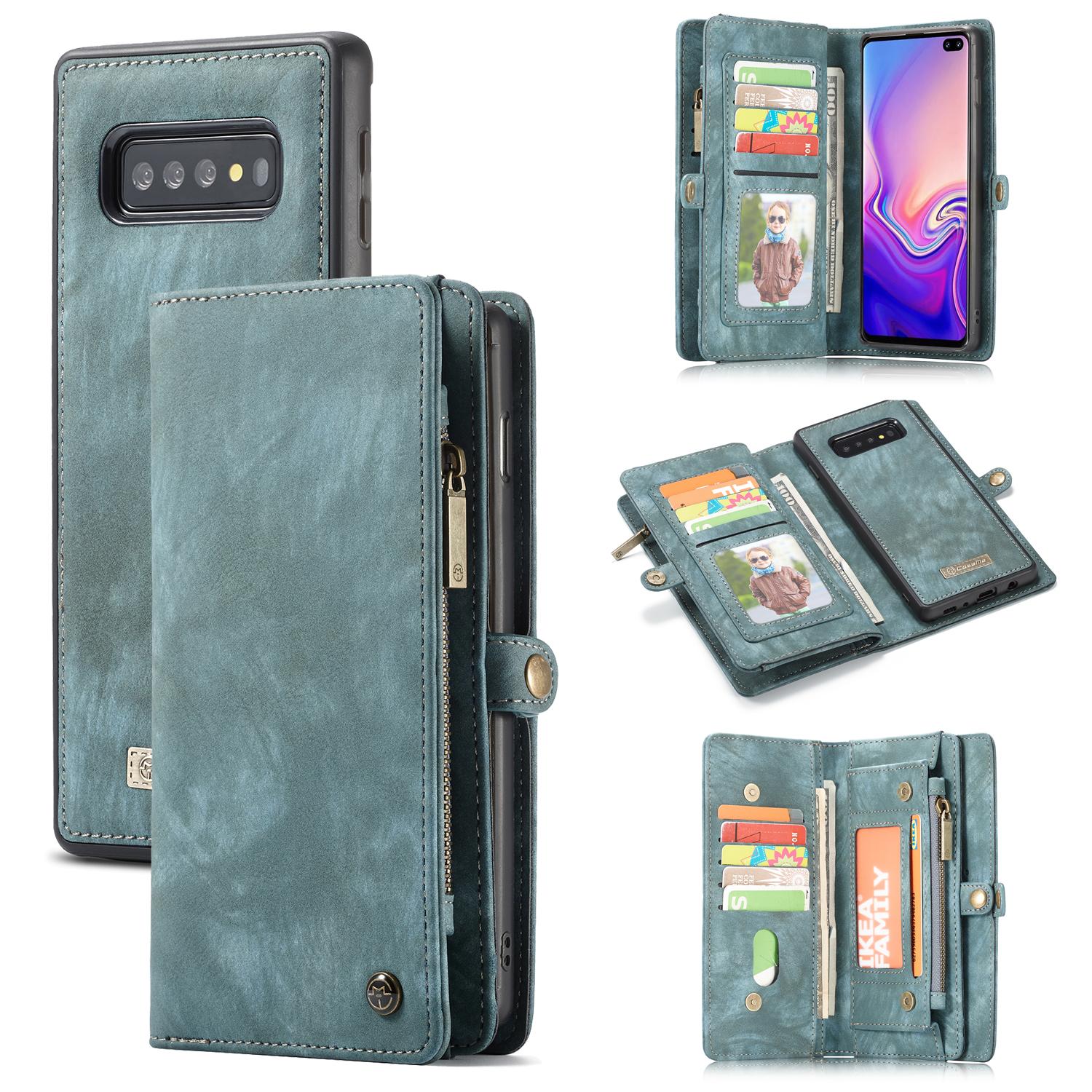 Étui portefeuille multi-cartes Samsung Galaxy S10 Plus Bleu