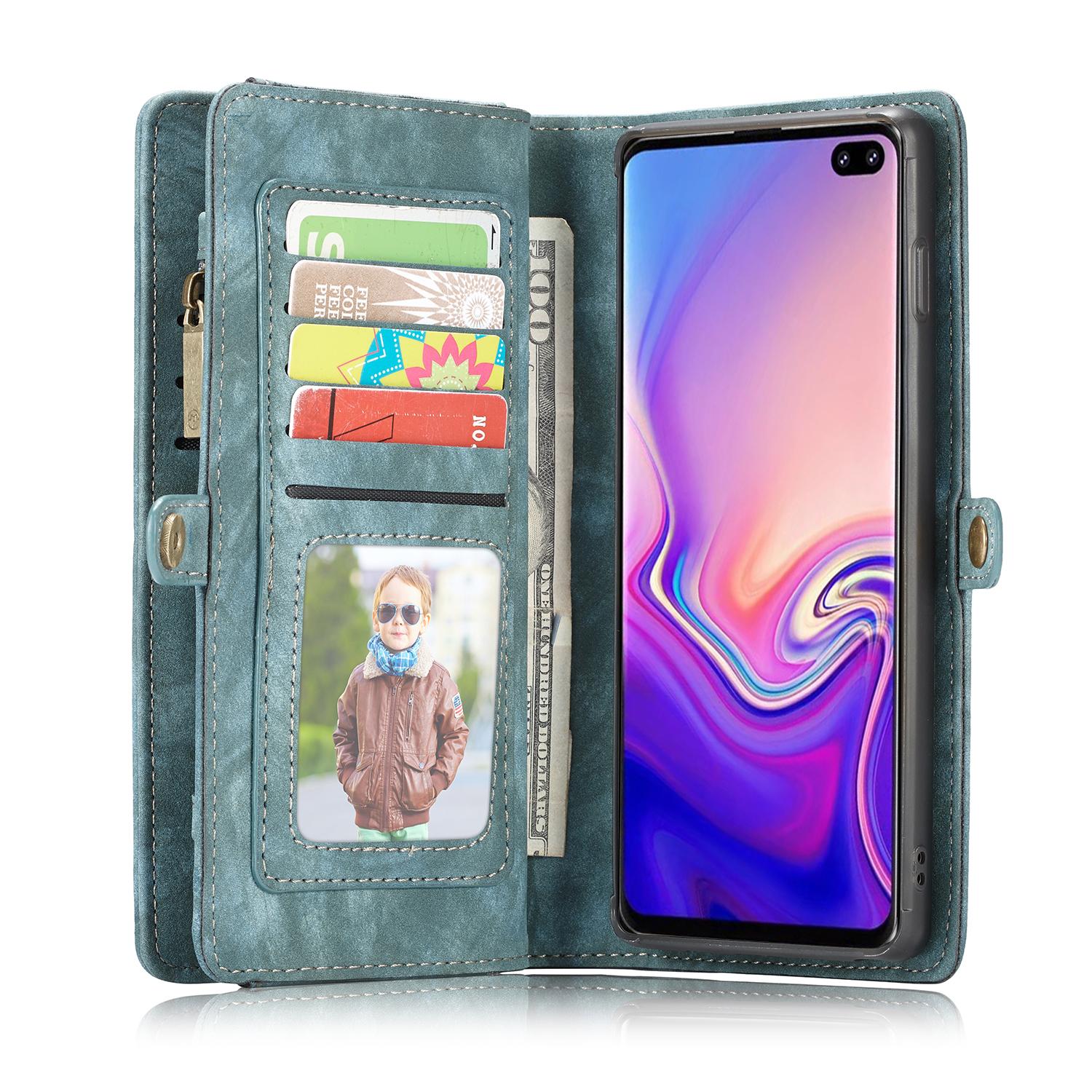 Étui portefeuille multi-cartes Samsung Galaxy S10 Plus Bleu
