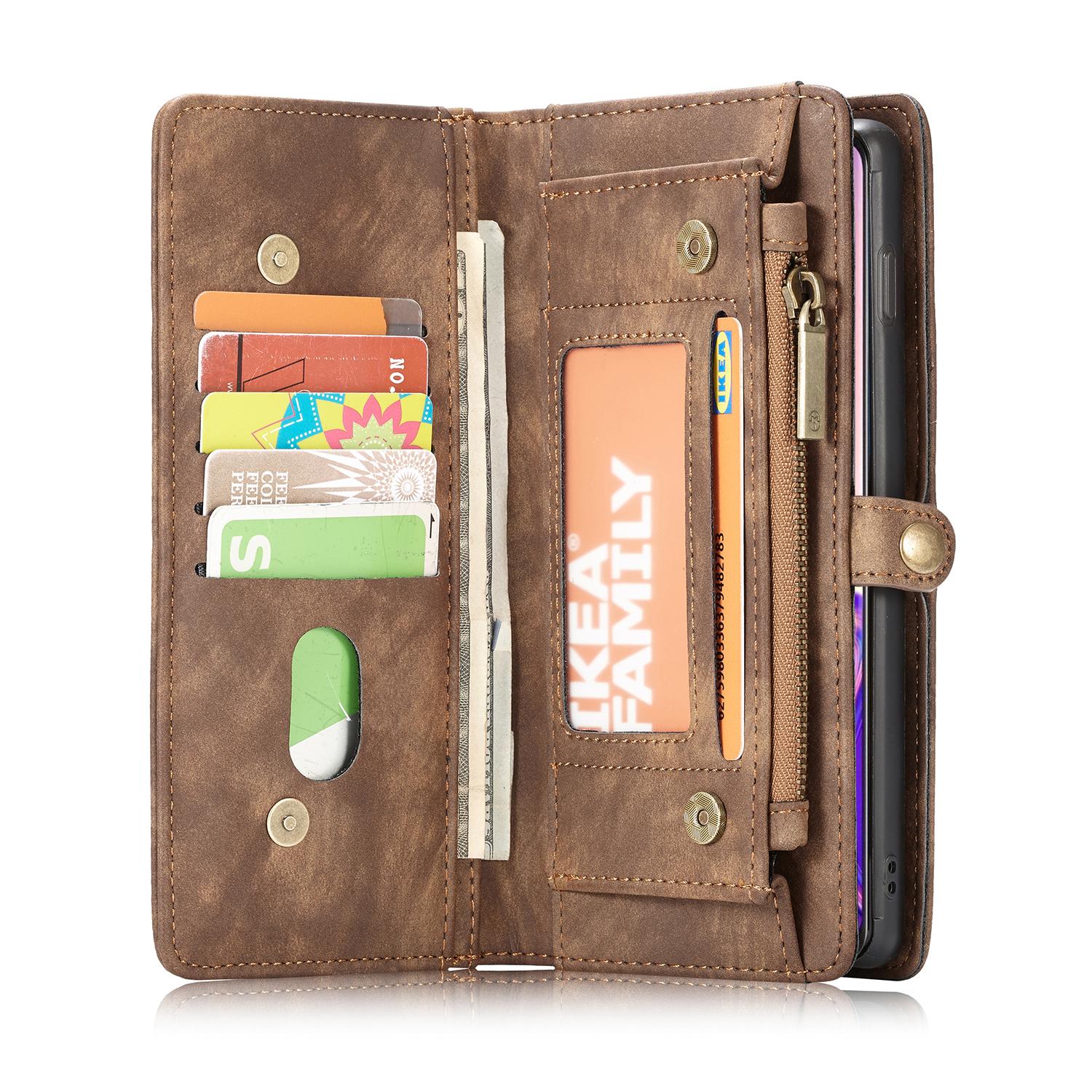 Étui portefeuille multi-cartes Samsung Galaxy S10 Plus, Marron