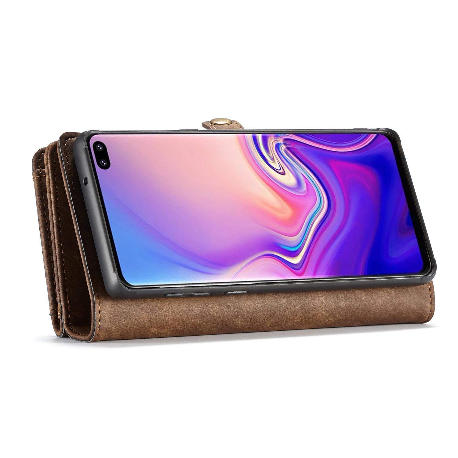 Étui portefeuille multi-cartes Samsung Galaxy S10 Plus, Marron