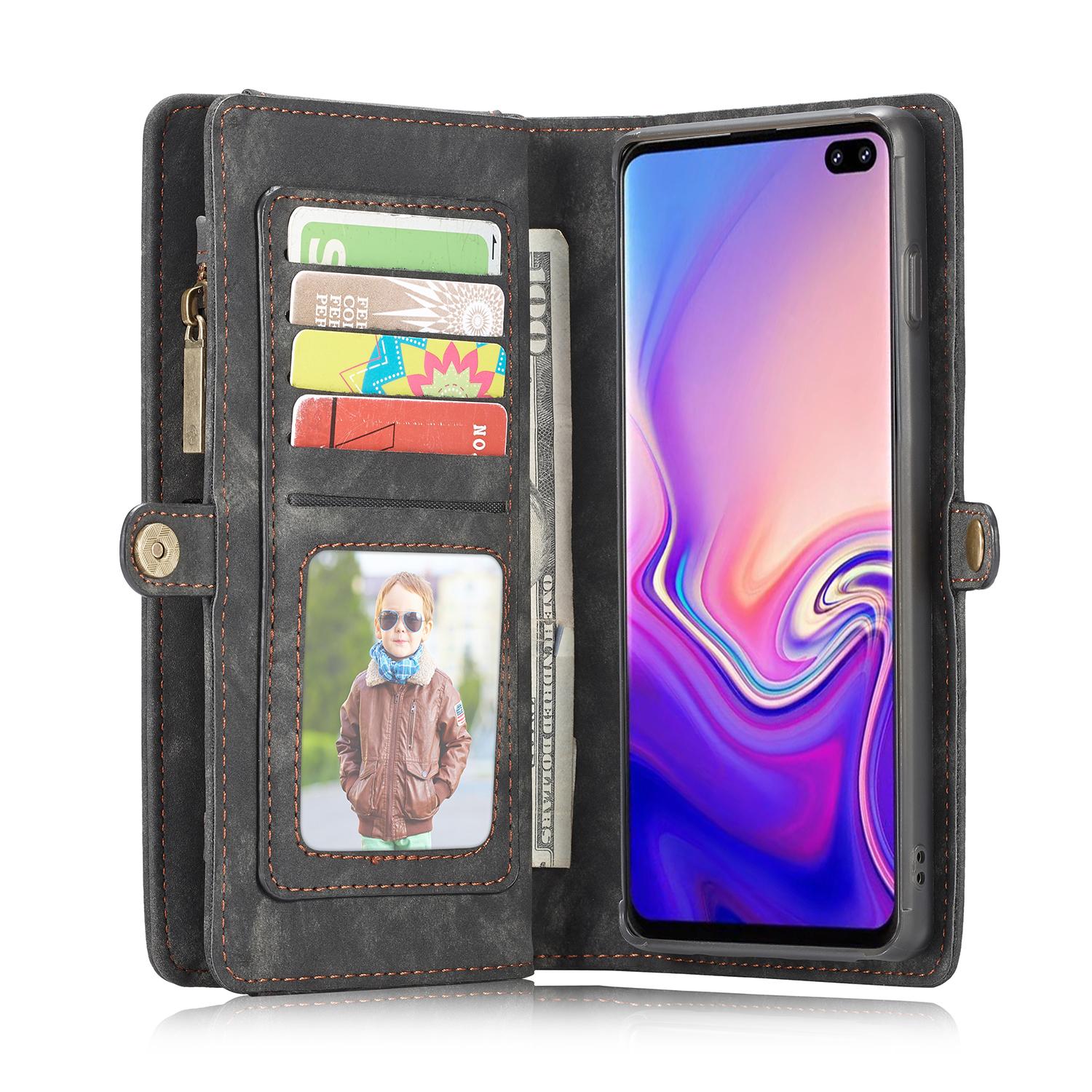 Étui portefeuille multi-cartes Samsung Galaxy S10 Plus Gris