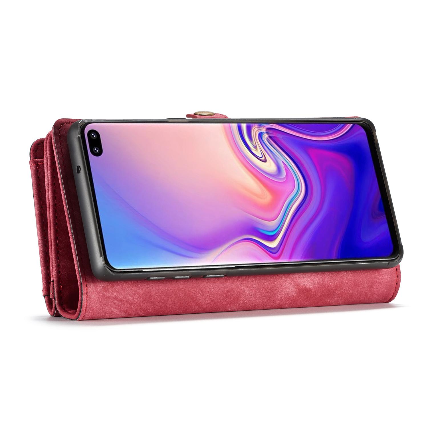 Étui portefeuille multi-cartes Samsung Galaxy S10 Plus Rouge