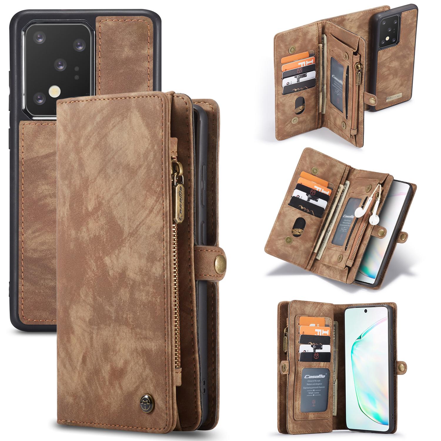 Étui portefeuille multi-cartes Samsung Galaxy S20 Ultra, Marron