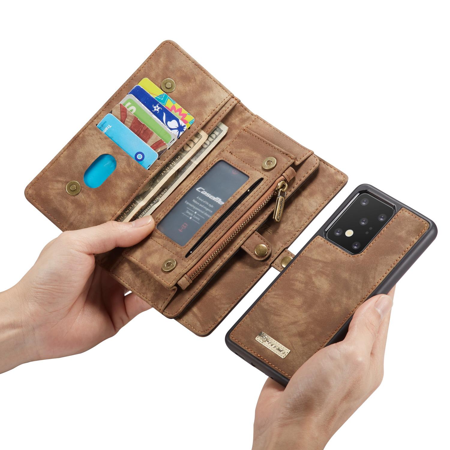 Étui portefeuille multi-cartes Samsung Galaxy S20 Ultra Marron