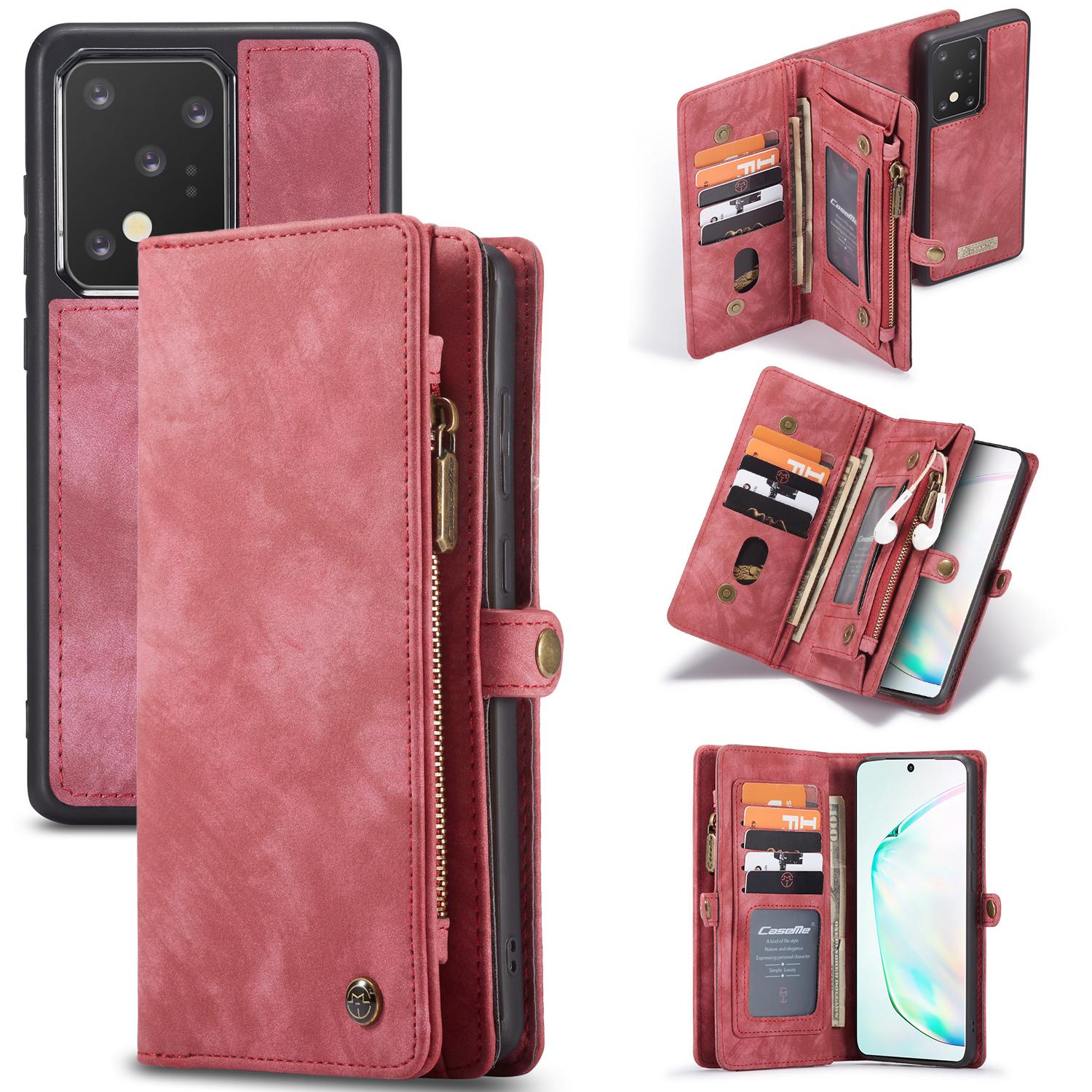 Étui portefeuille multi-cartes Samsung Galaxy S20 Ultra, Rouge