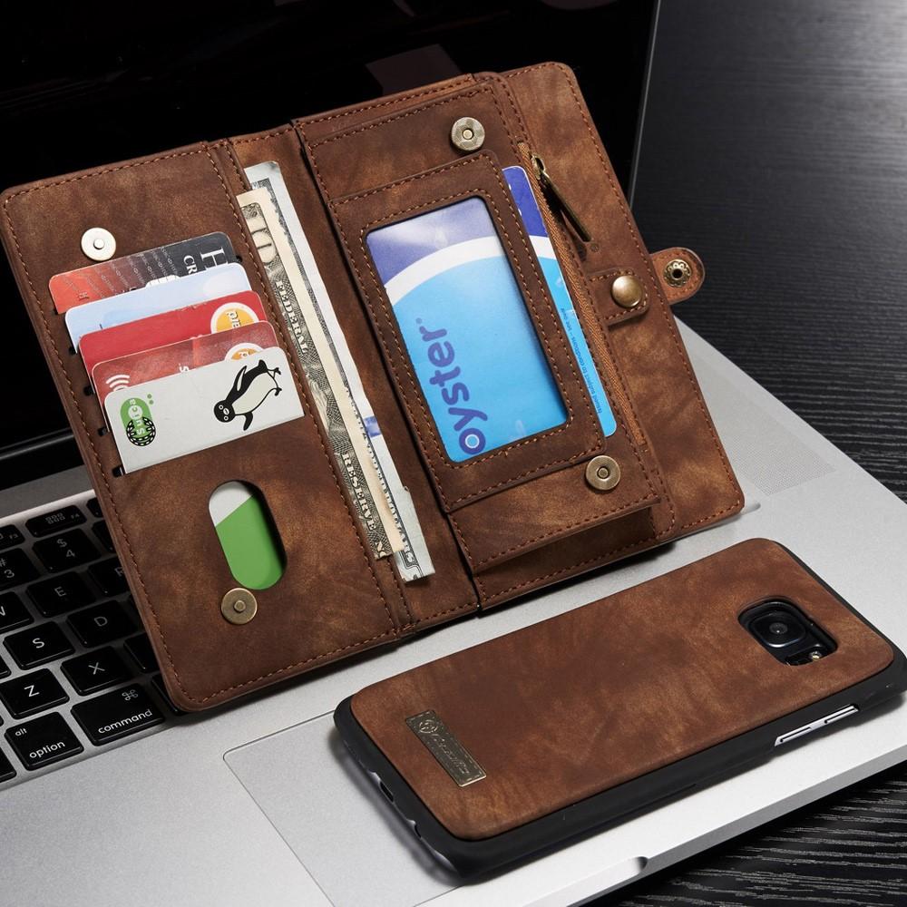 Étui portefeuille multi-cartes Samsung Galaxy S7 Edge, Marron