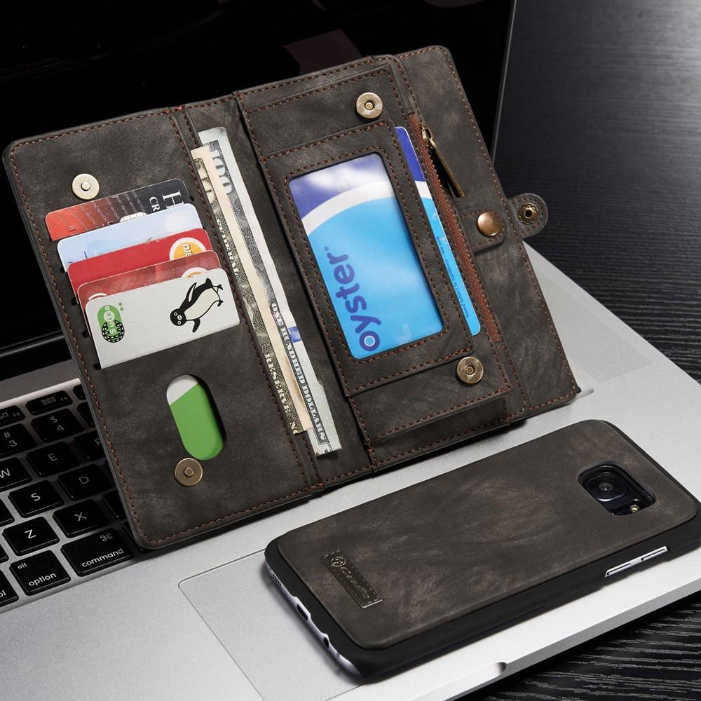 Étui portefeuille multi-cartes Samsung Galaxy S7 Edge, Gris