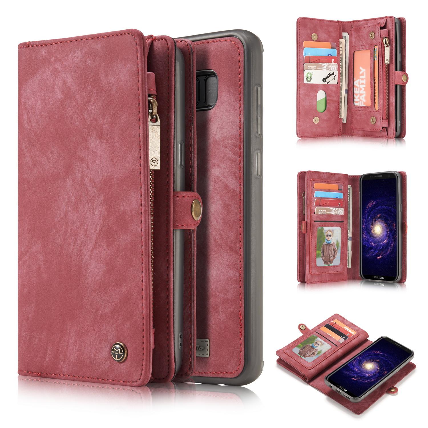 Étui portefeuille multi-cartes Samsung Galaxy S8 Plus, Rouge