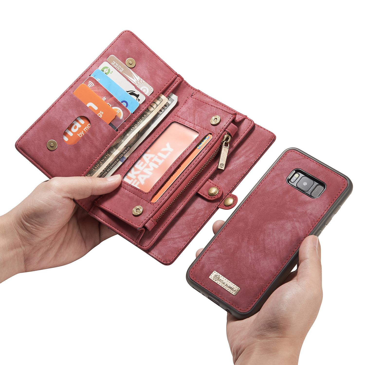 Étui portefeuille multi-cartes Samsung Galaxy S8 Plus Rouge