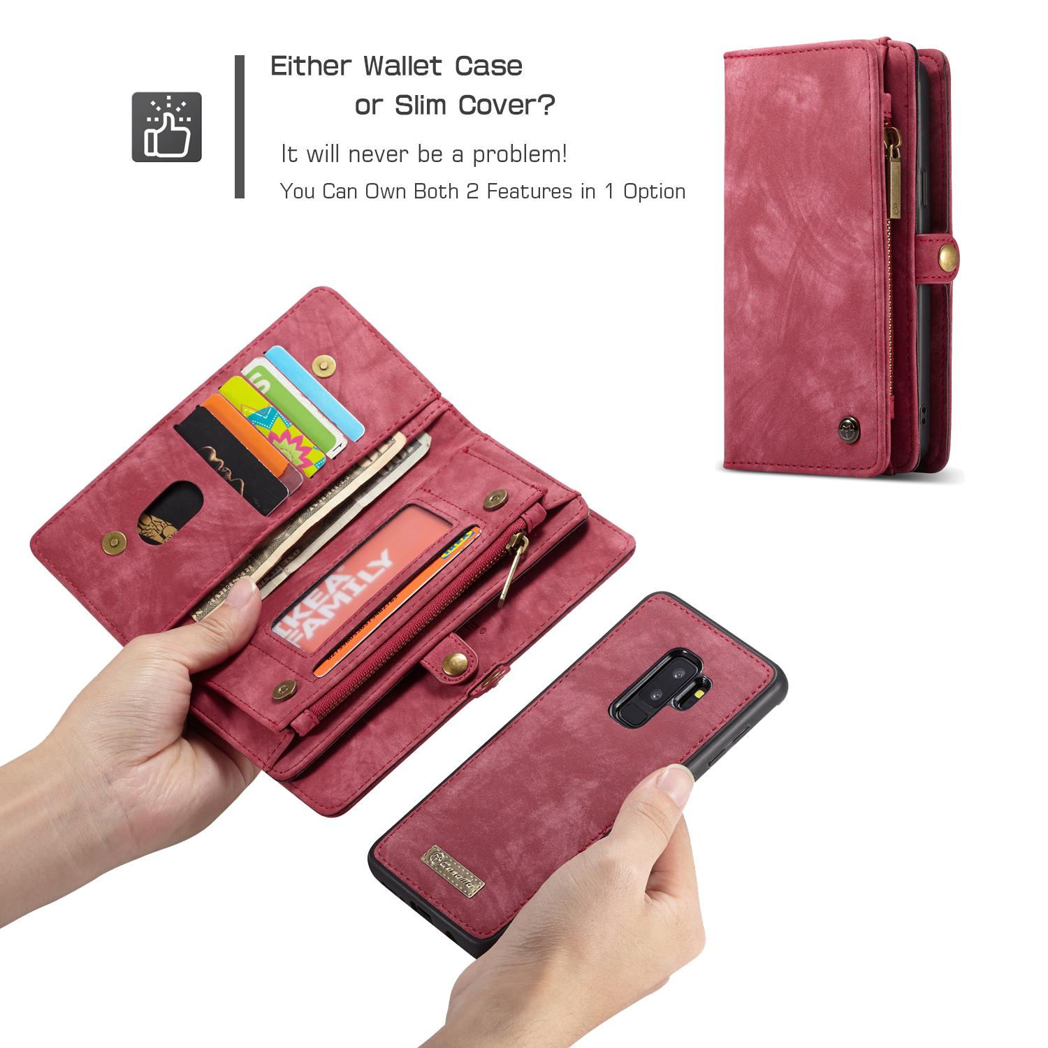 Étui portefeuille multi-cartes Samsung Galaxy S9 Plus, Rouge