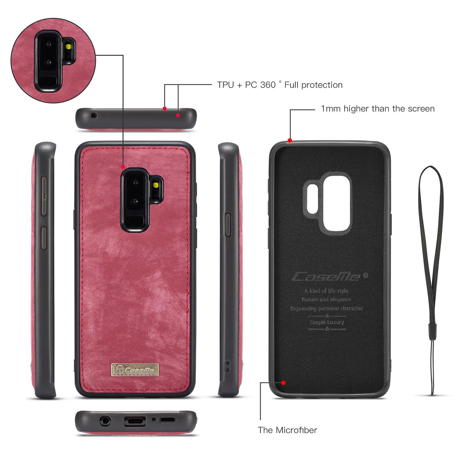 Étui portefeuille multi-cartes Samsung Galaxy S9 Plus, Rouge