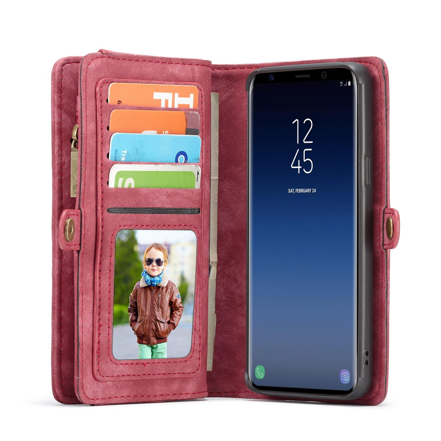 Étui portefeuille multi-cartes Samsung Galaxy S9 Plus, Rouge