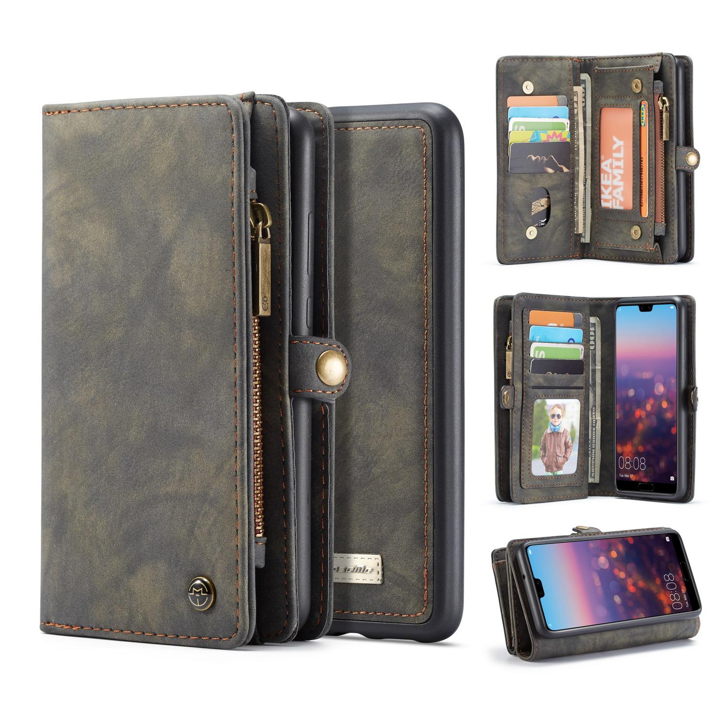 Étui portefeuille multi-cartes Huawei P20 Lite, Gris