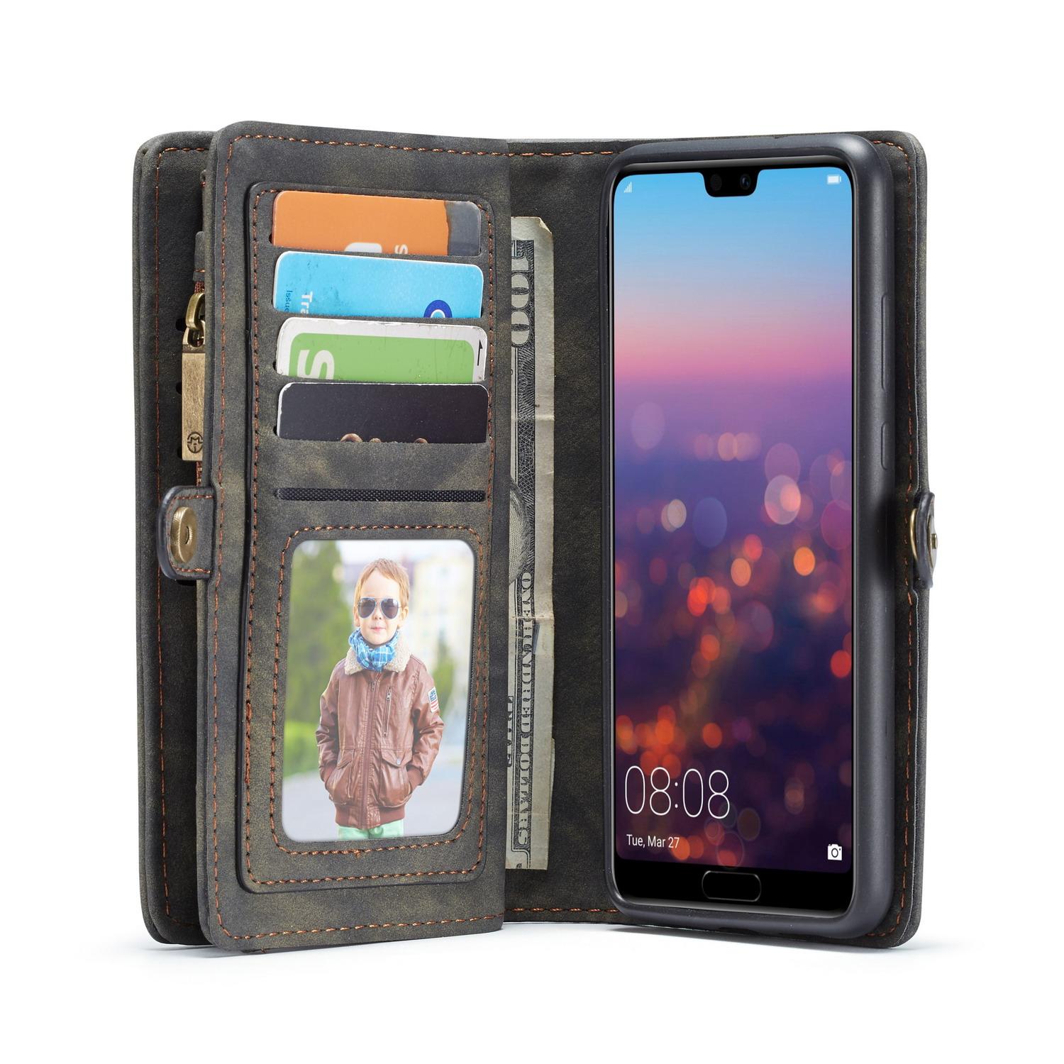 Étui portefeuille multi-cartes Huawei P20 Lite, Gris