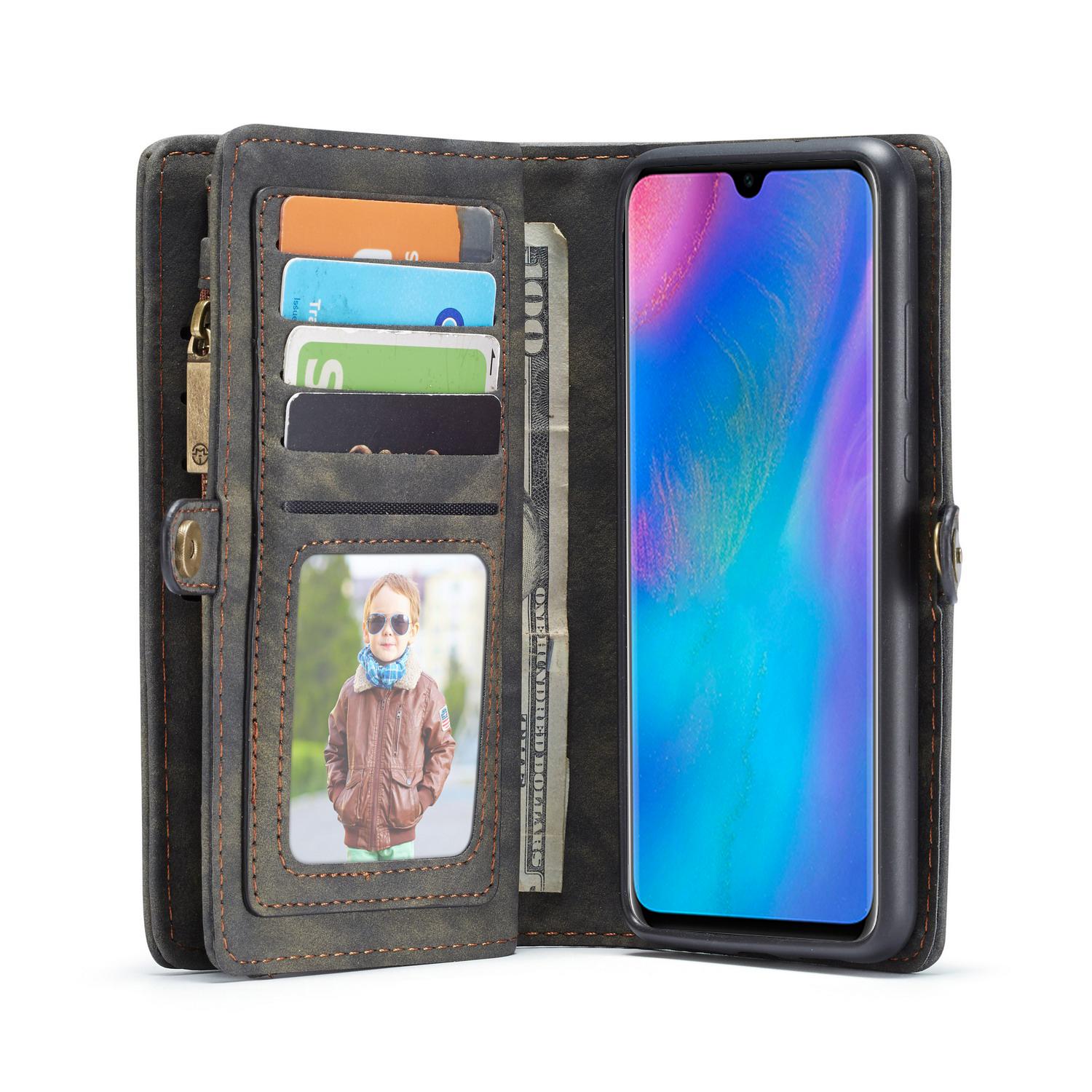 Étui portefeuille multi-cartes Huawei P30 Lite, Gris