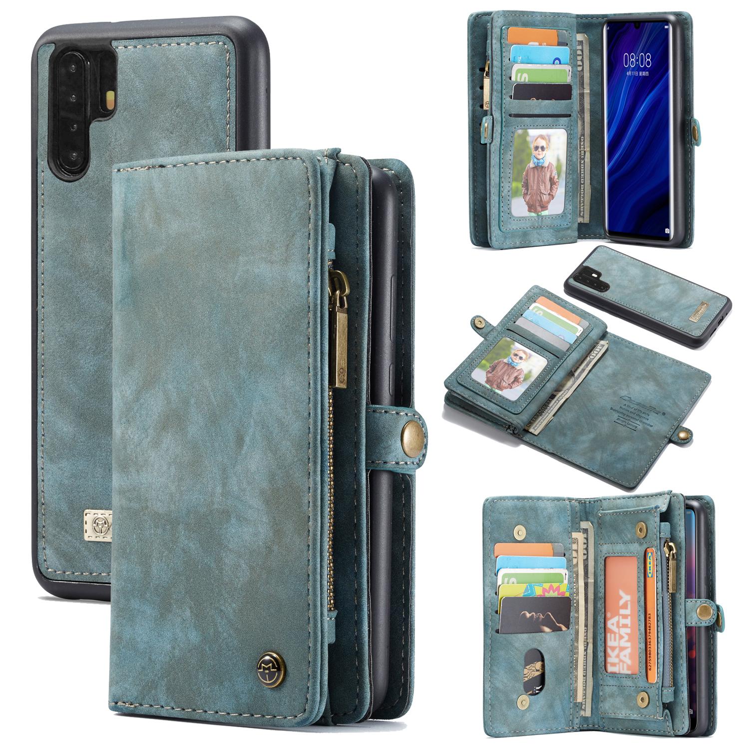 Étui portefeuille multi-cartes Huawei P30 Pro, Bleu