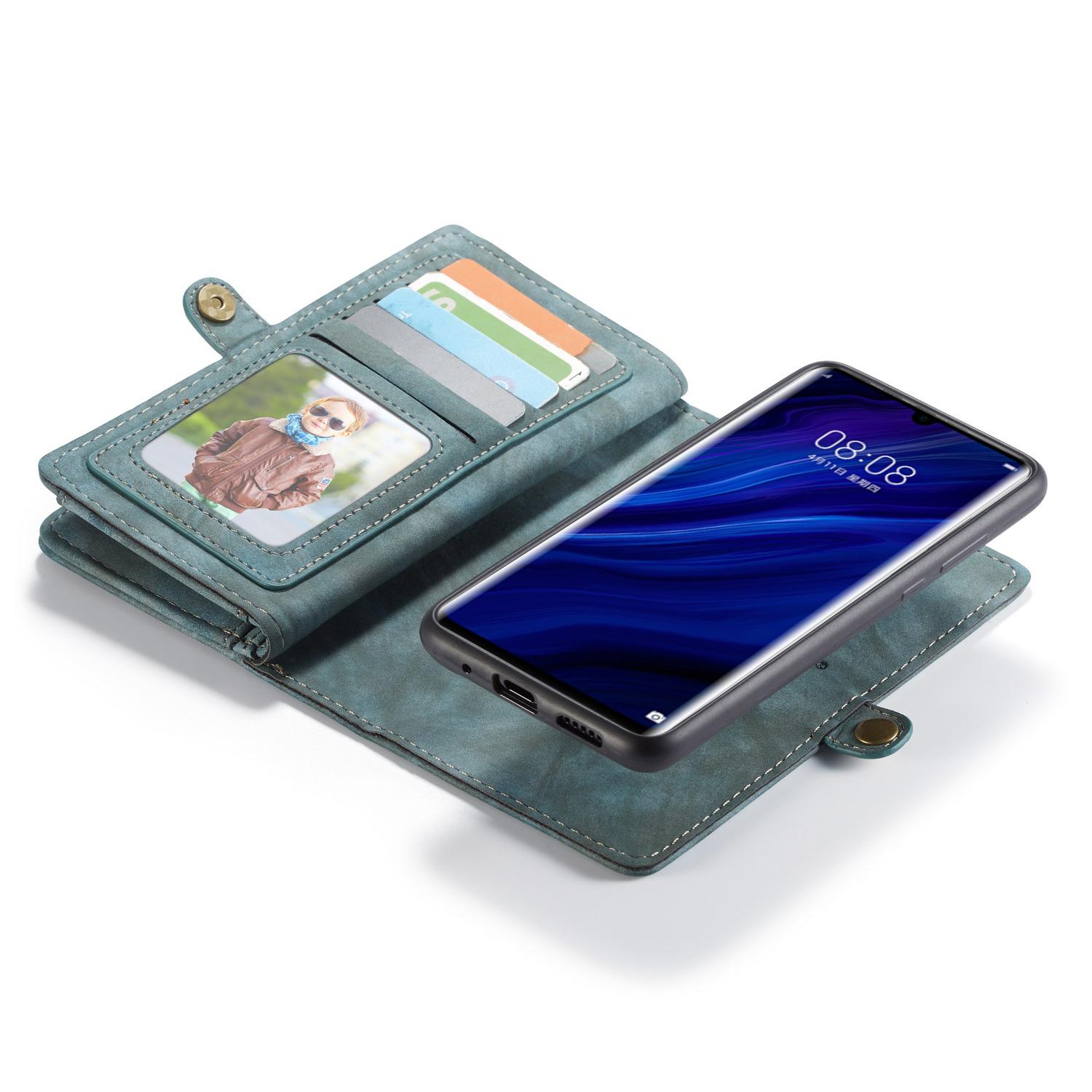 Étui portefeuille multi-cartes Huawei P30 Pro, Bleu