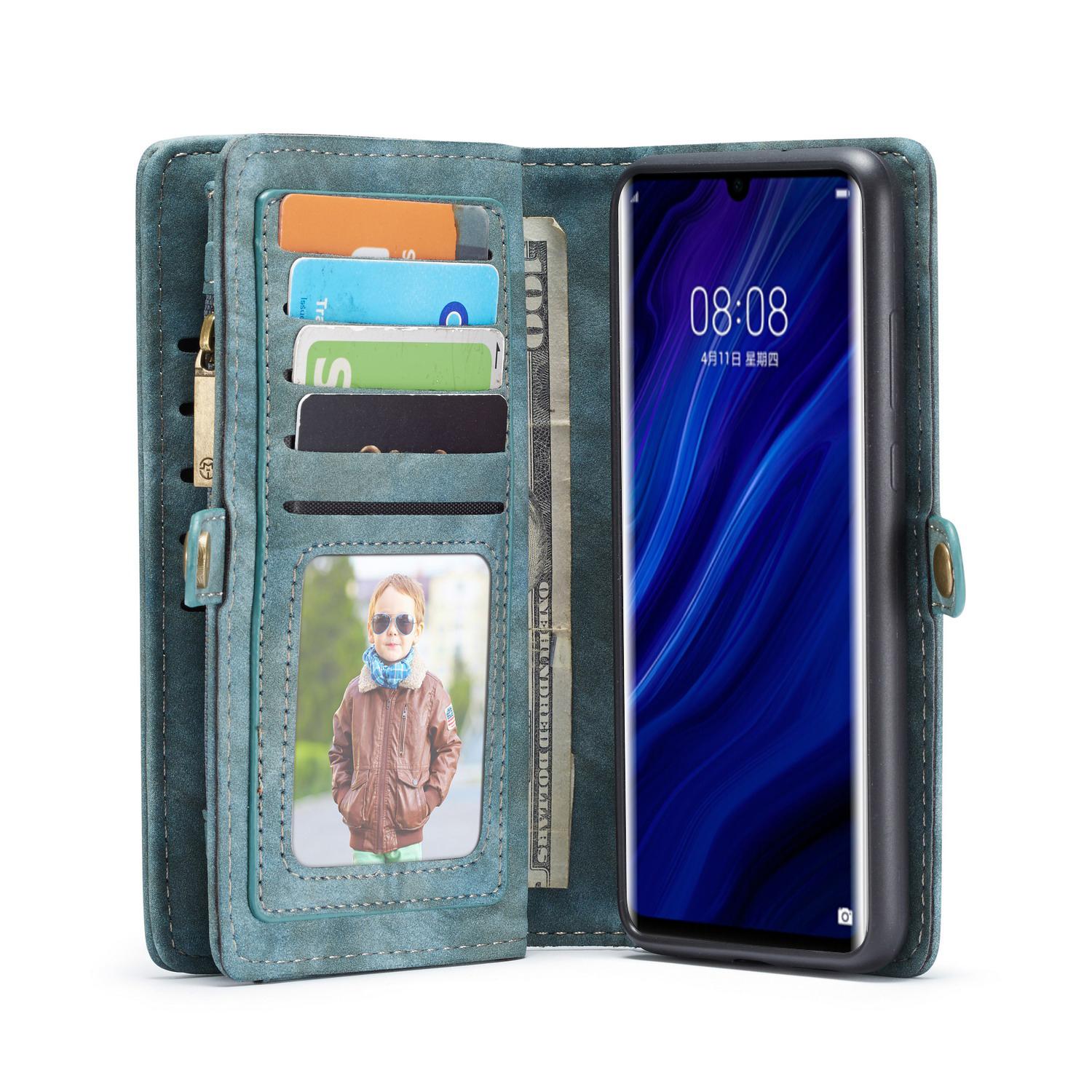 Étui portefeuille multi-cartes Huawei P30 Pro, Bleu