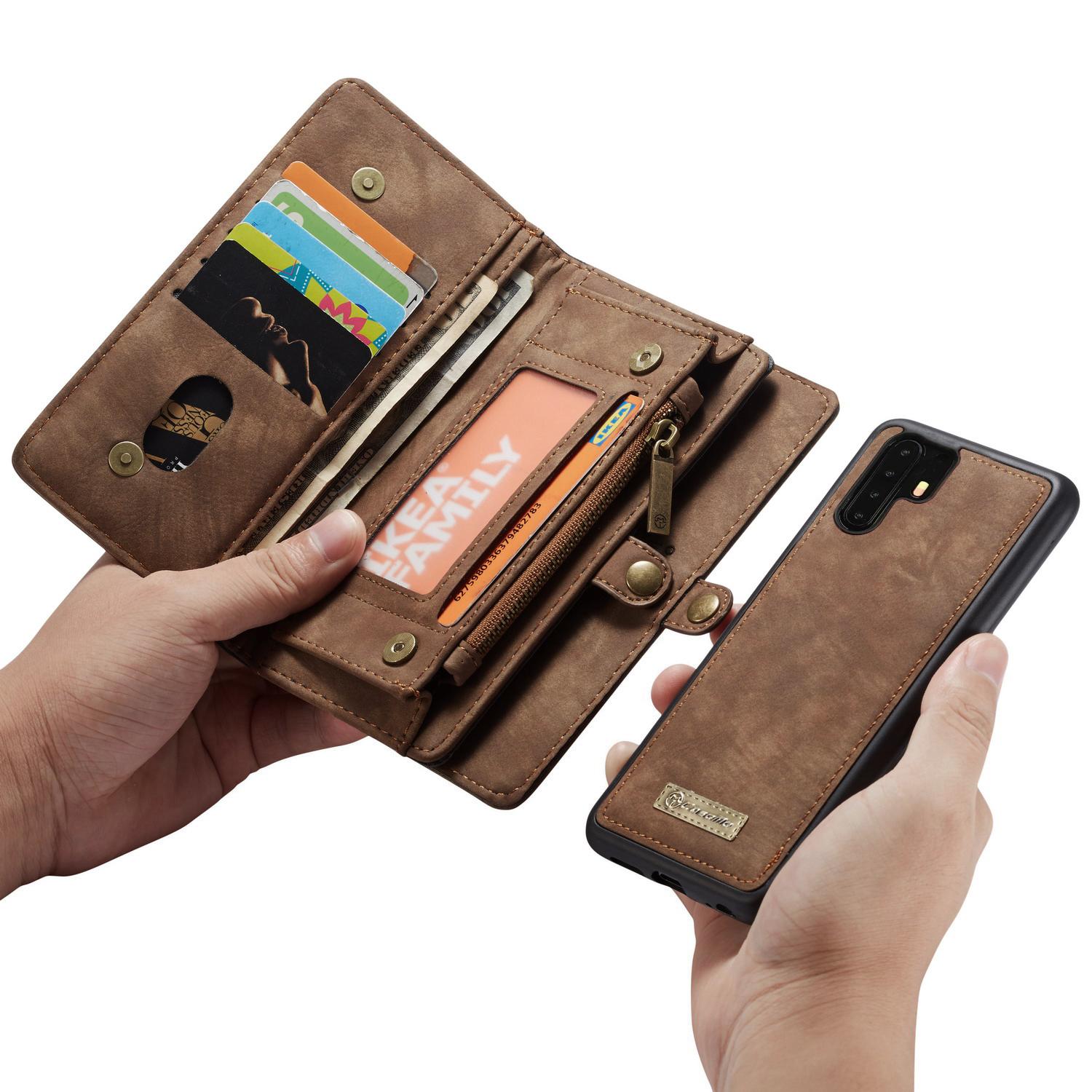 Étui portefeuille multi-cartes Huawei P30 Pro, Marron