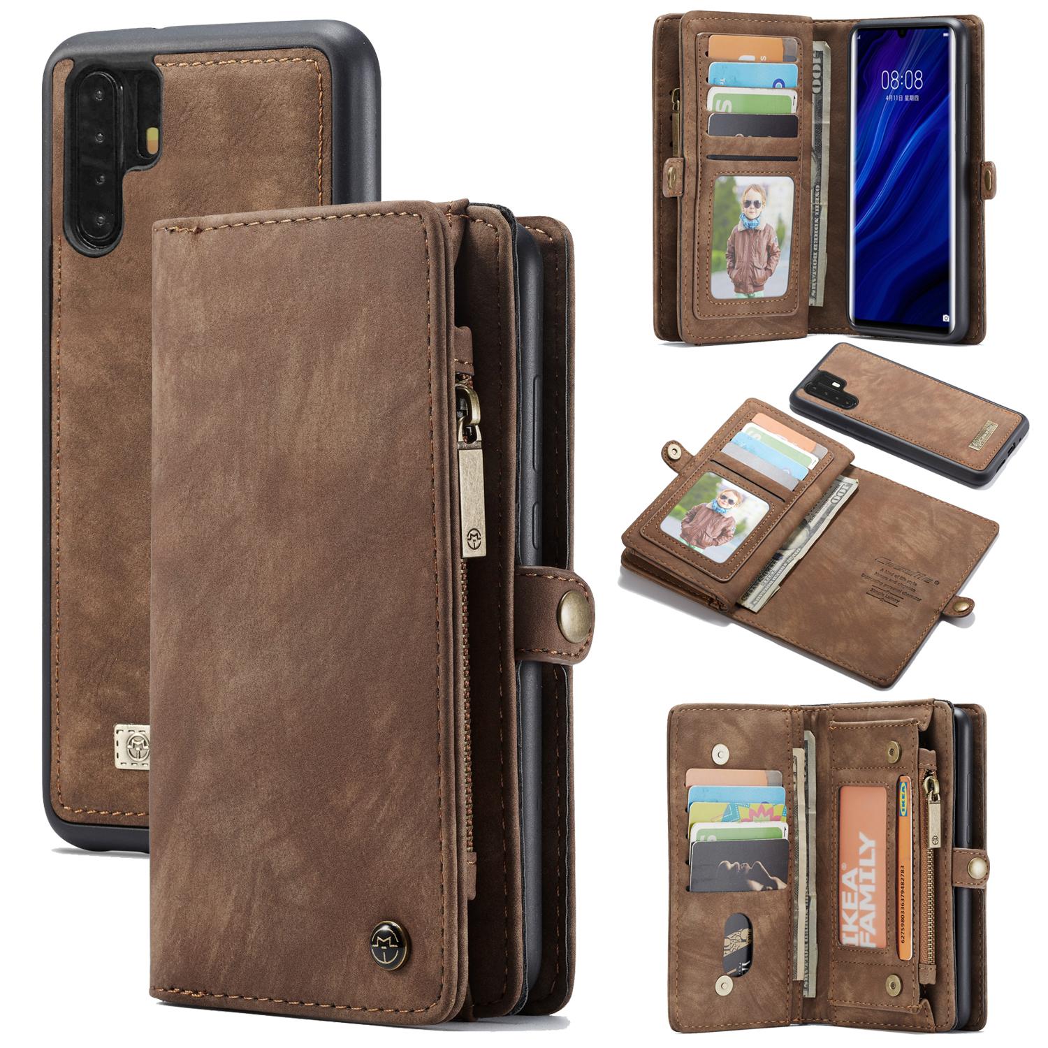 Étui portefeuille multi-cartes Huawei P30 Pro, Marron