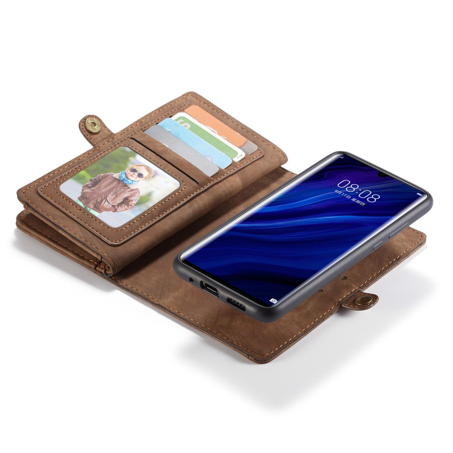 Étui portefeuille multi-cartes Huawei P30 Pro, Marron