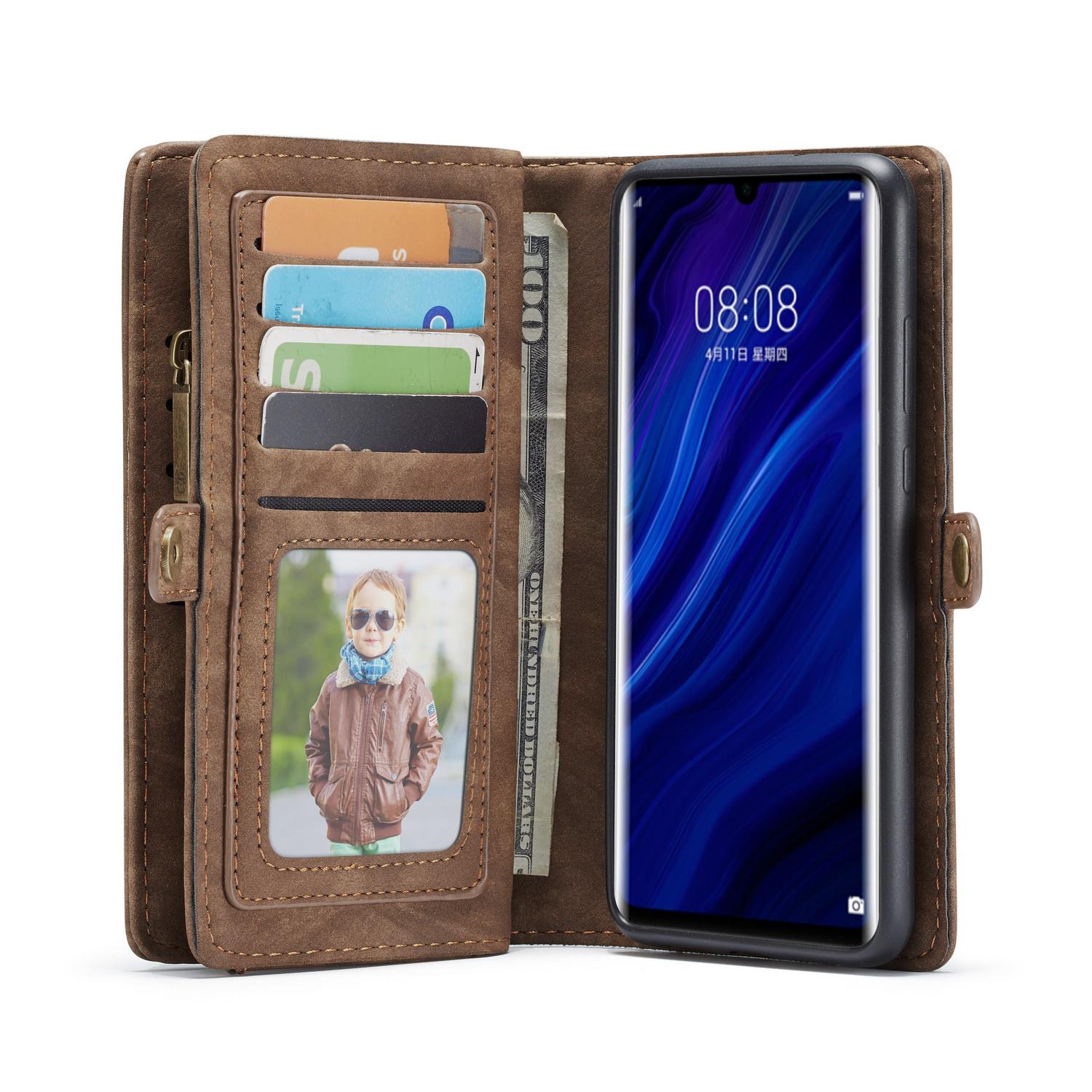 Étui portefeuille multi-cartes Huawei P30 Pro, Marron