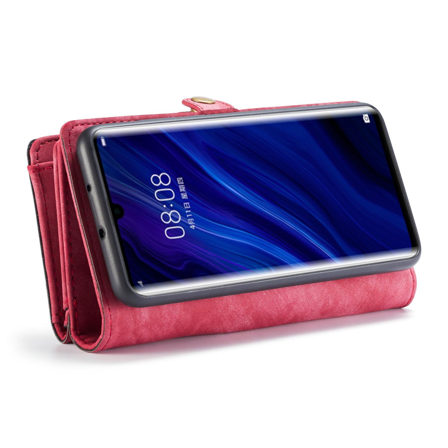 Étui portefeuille multi-cartes Huawei P30 Pro, Rouge