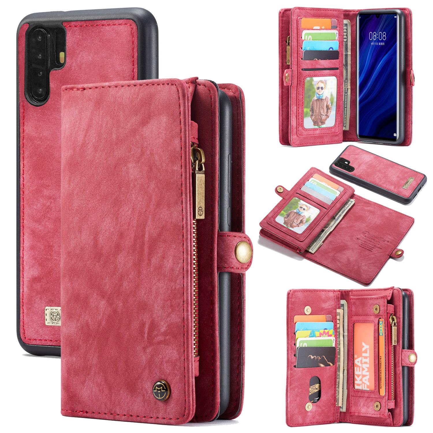 Étui portefeuille multi-cartes Huawei P30 Pro, Rouge
