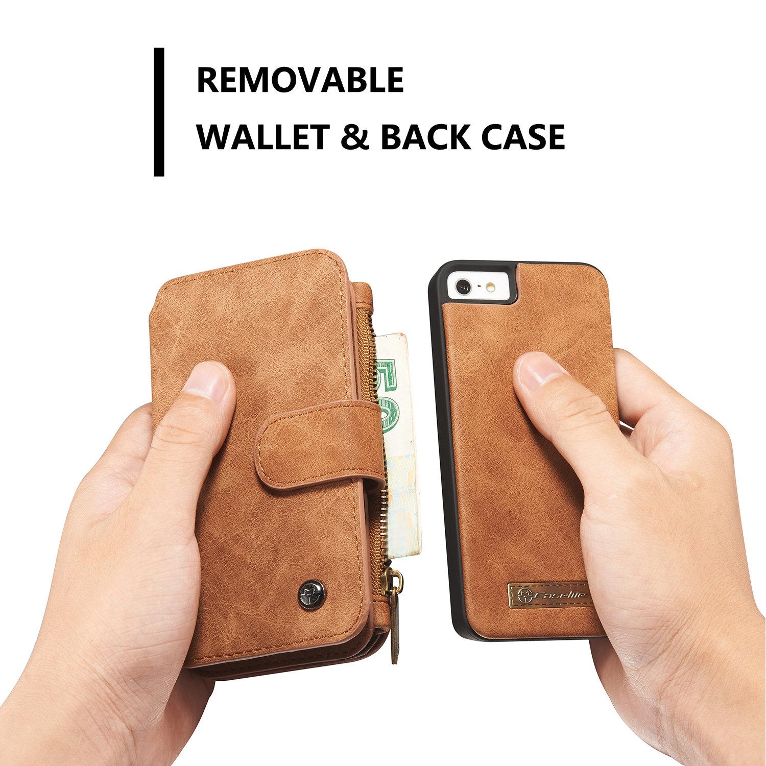 Étui portefeuille multi-cartes Apple iPhone 5/5S/SE, Marron